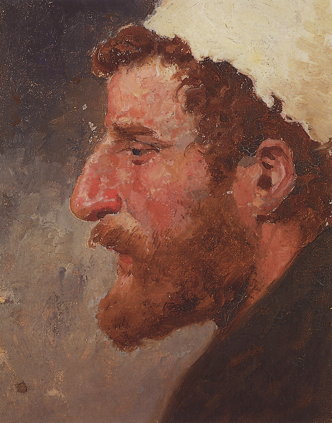Поленов. Голова рыжего мужчины (в профиль). 1880-е