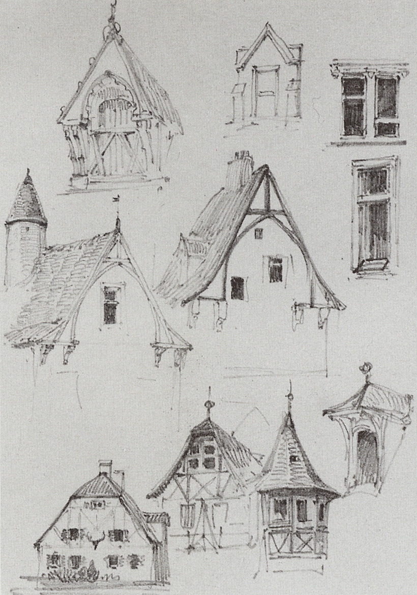 Поленов. Архитектурные зарисовки. Из путешествия по Германии. 1872