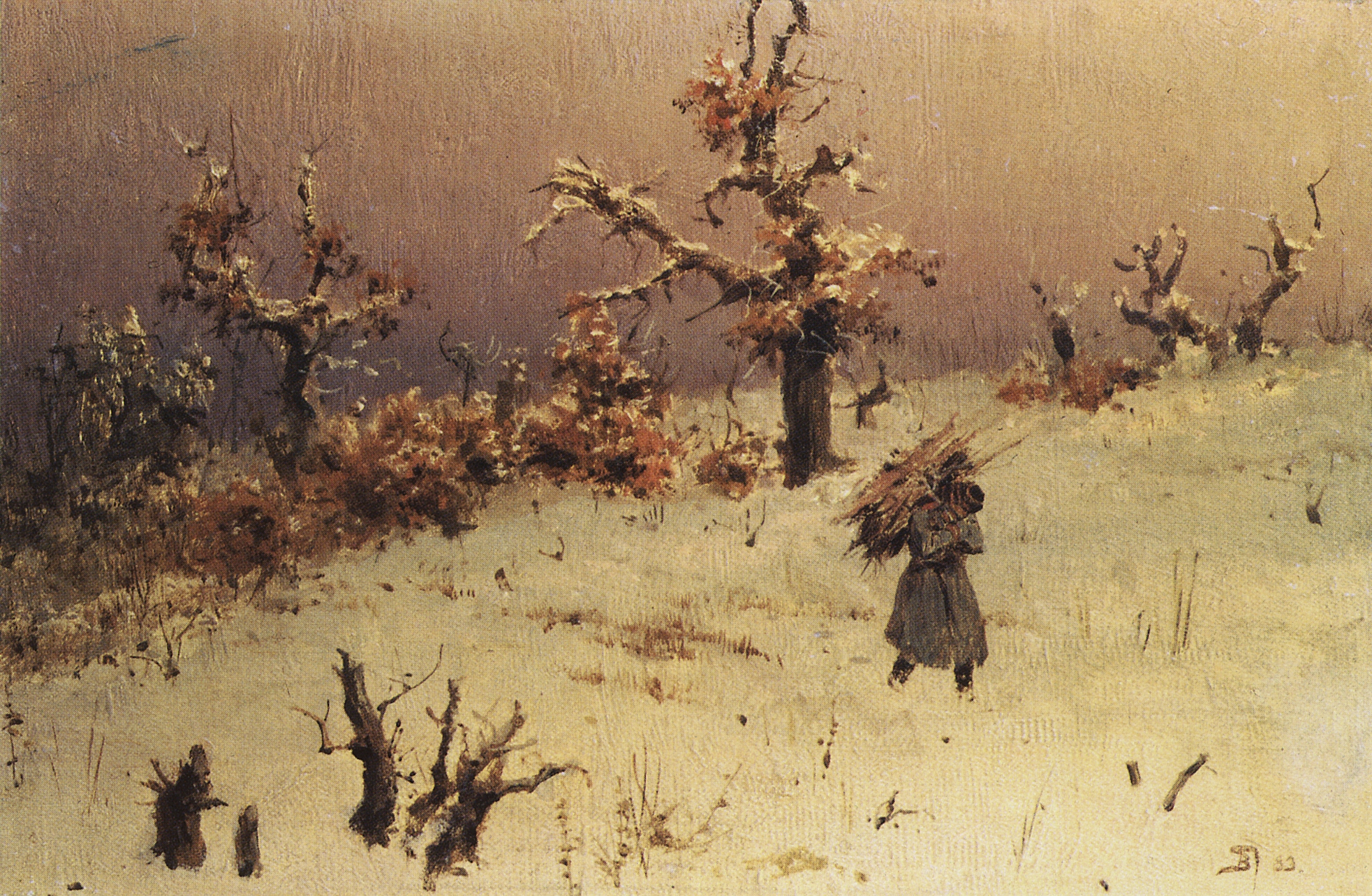 Поленов. Солдат с вязанкой дров. 1883
