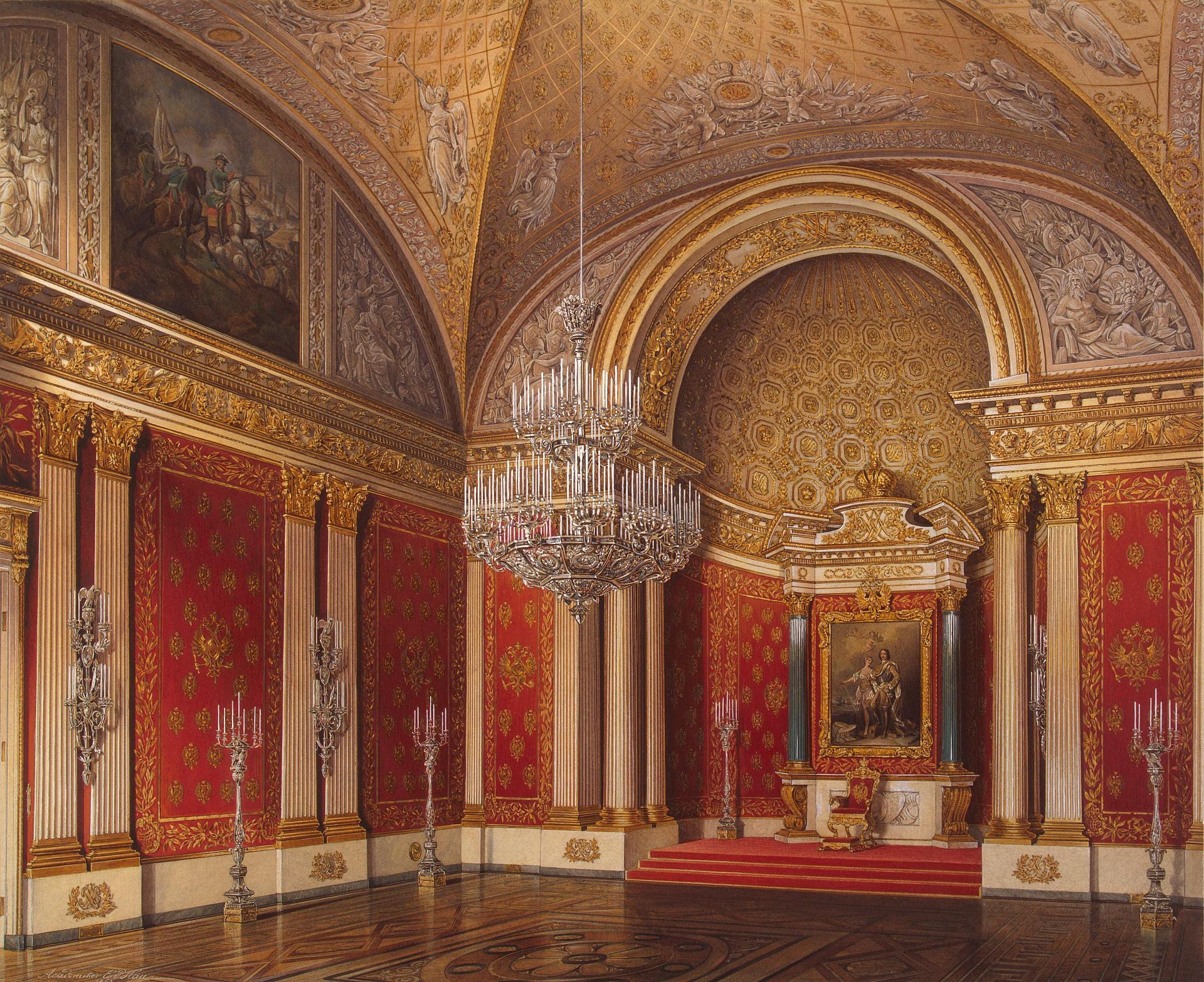 Гау Э.. Петровский зал в Зимнем дворце. 1863