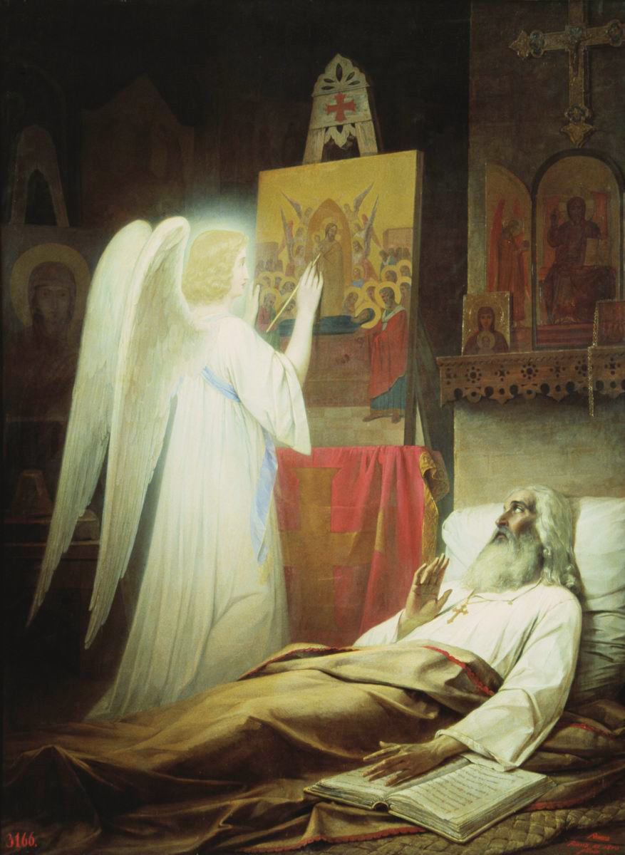Раев. Блаженный Алипий, иконописец печерский. 1848