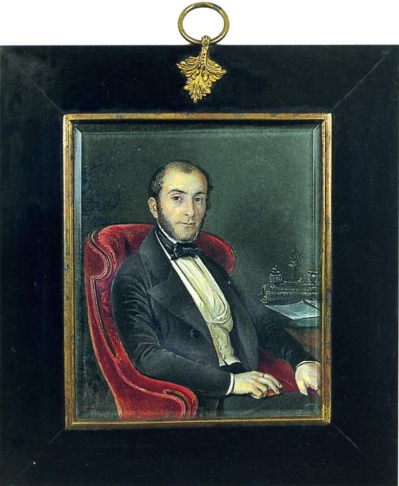 Крендовский. Портрет неизвестного, сидящего в кресле. Конец 1840-х