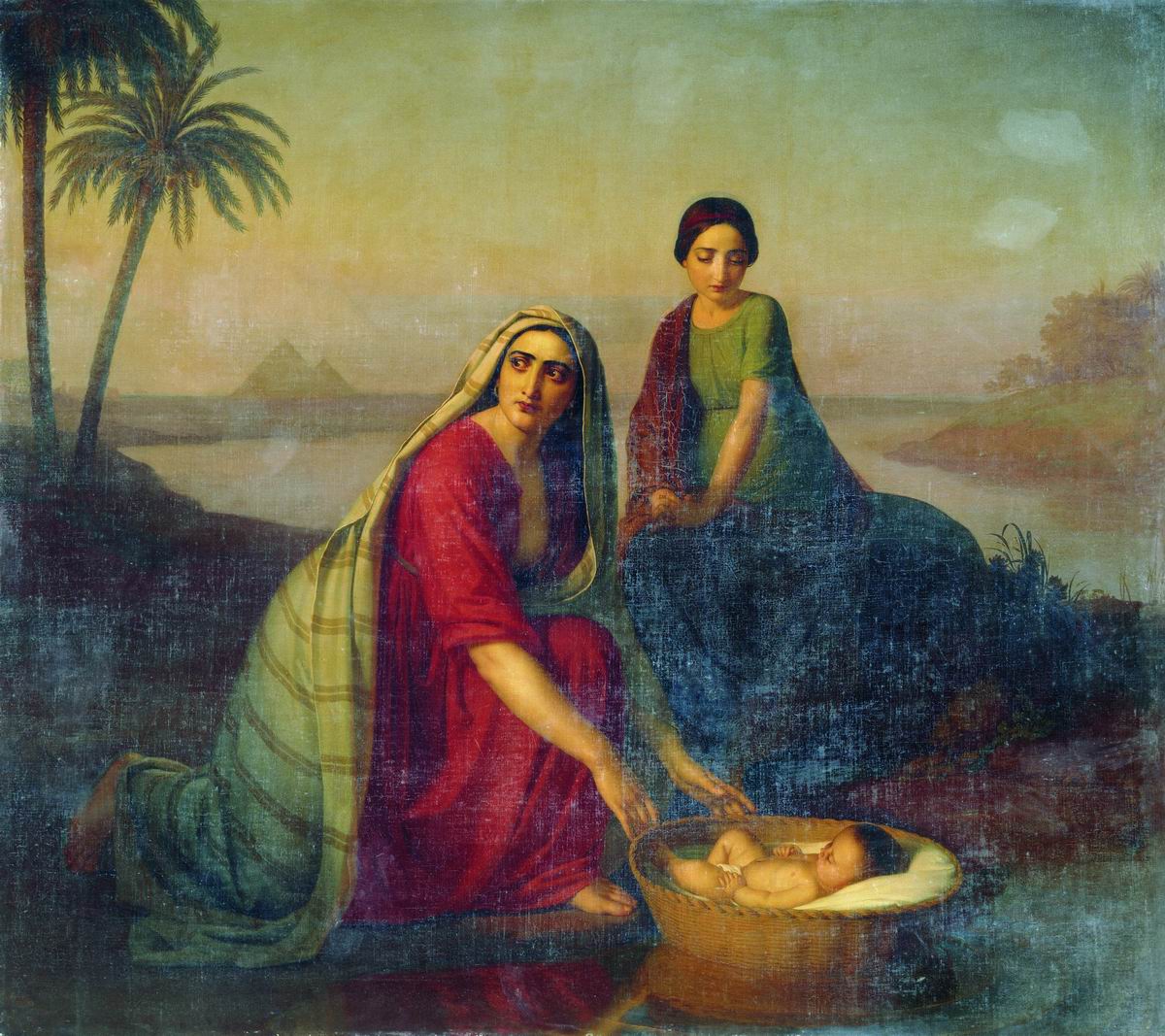 Тыранов. Моисей, опускаемый матерью на воды Нила. 1839-1842
