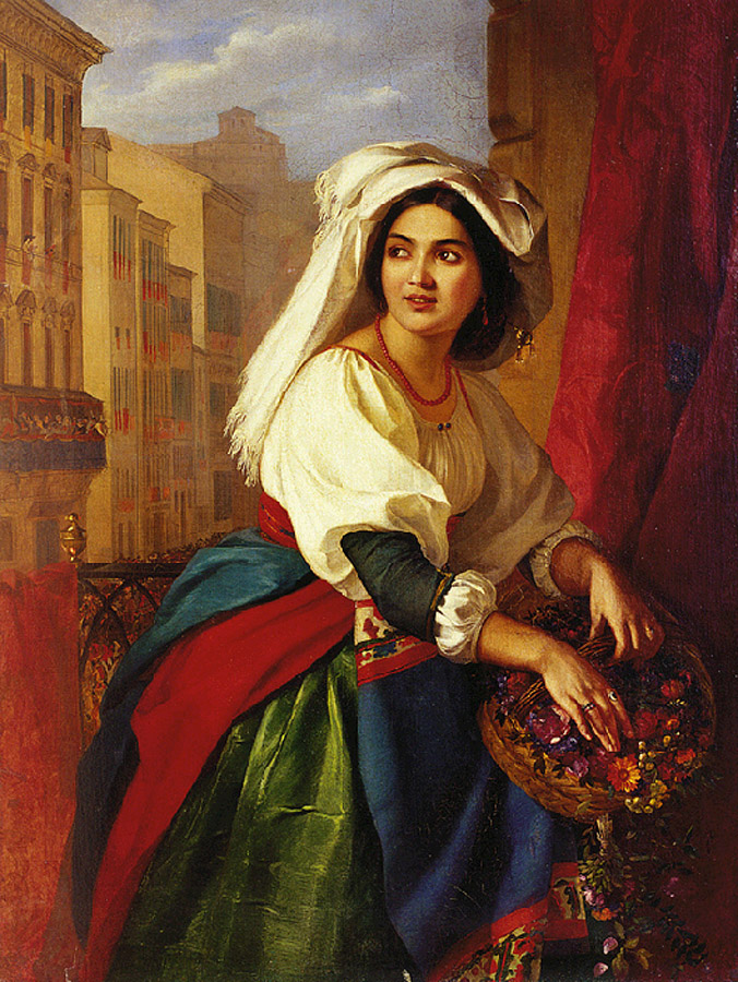 Мокрицкий. Девушка на карнавале. 1840-1845