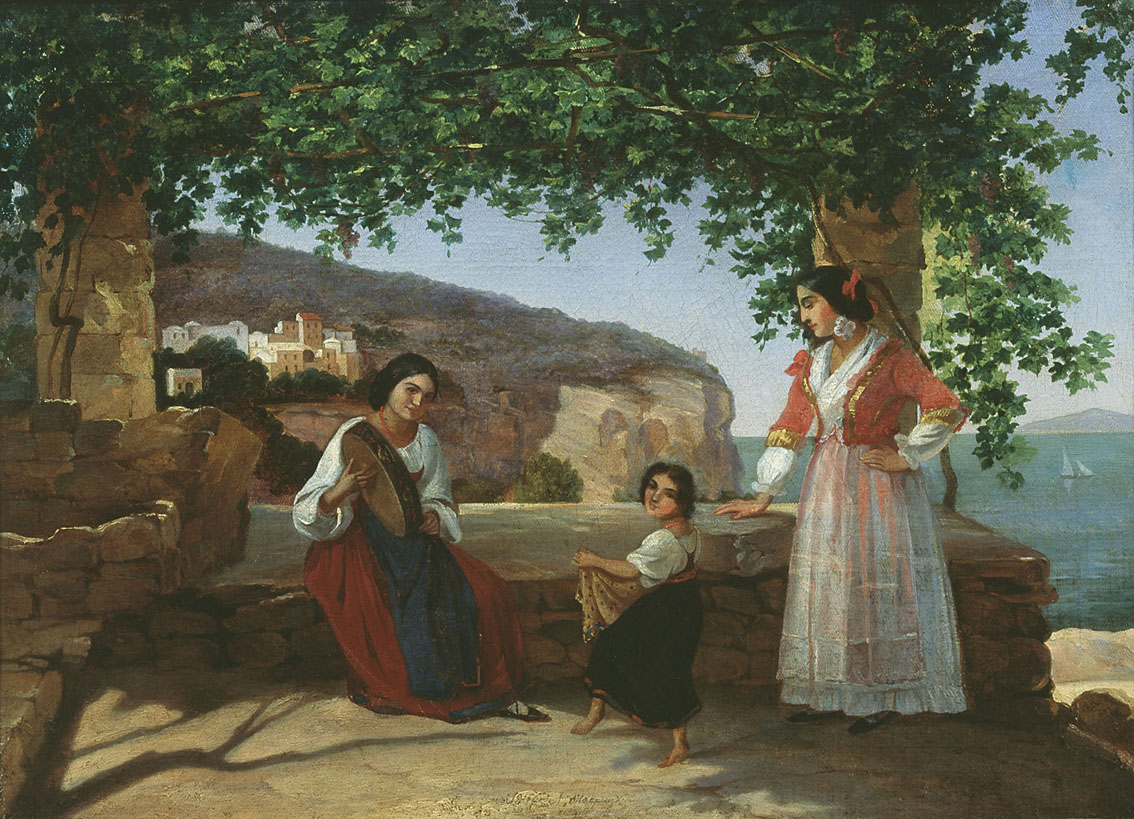Мокрицкий. Рим. Итальянки на террасе (Тарантелла). 1846