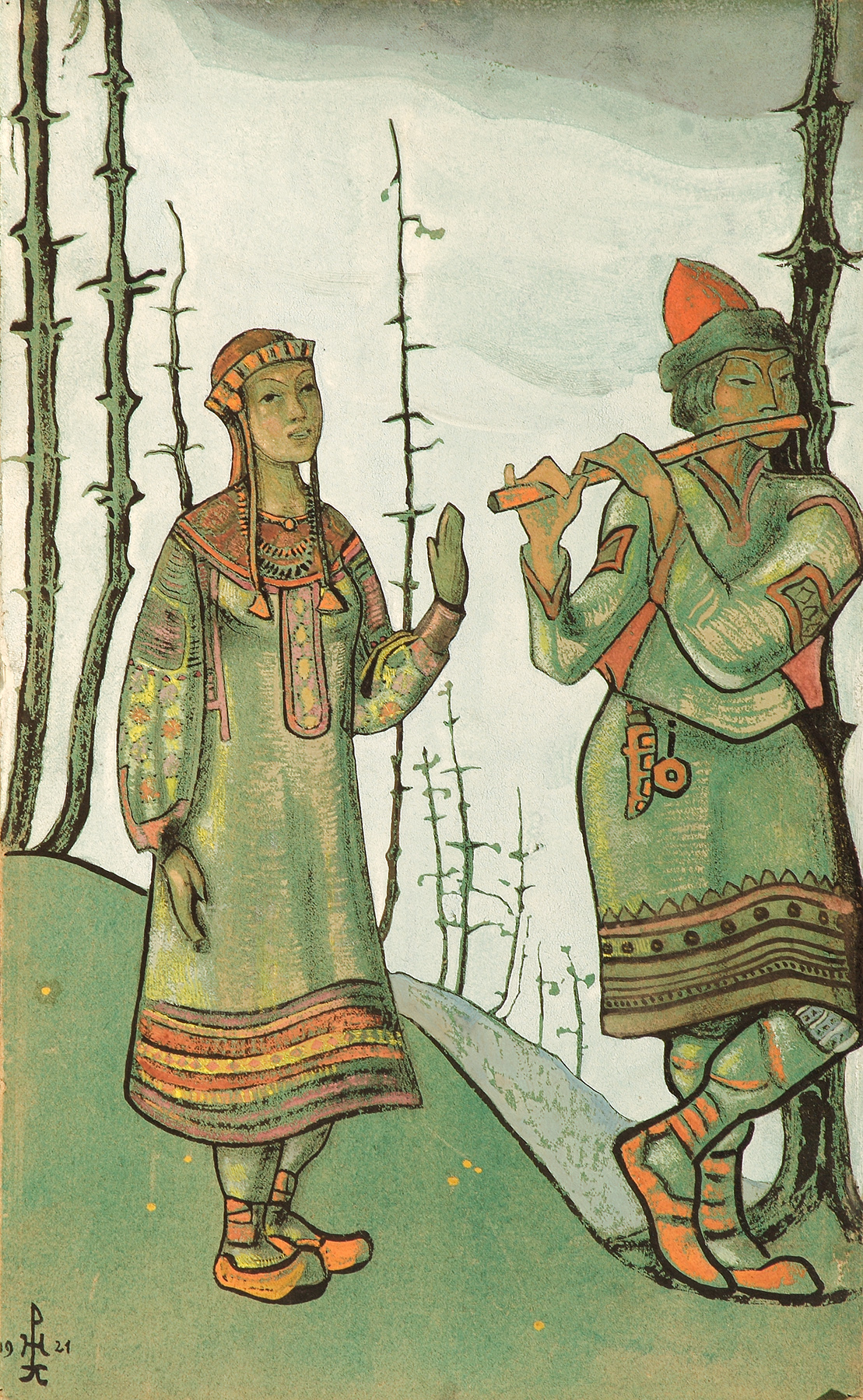 Рерих Н.. Снегурочка и Лель. 1921