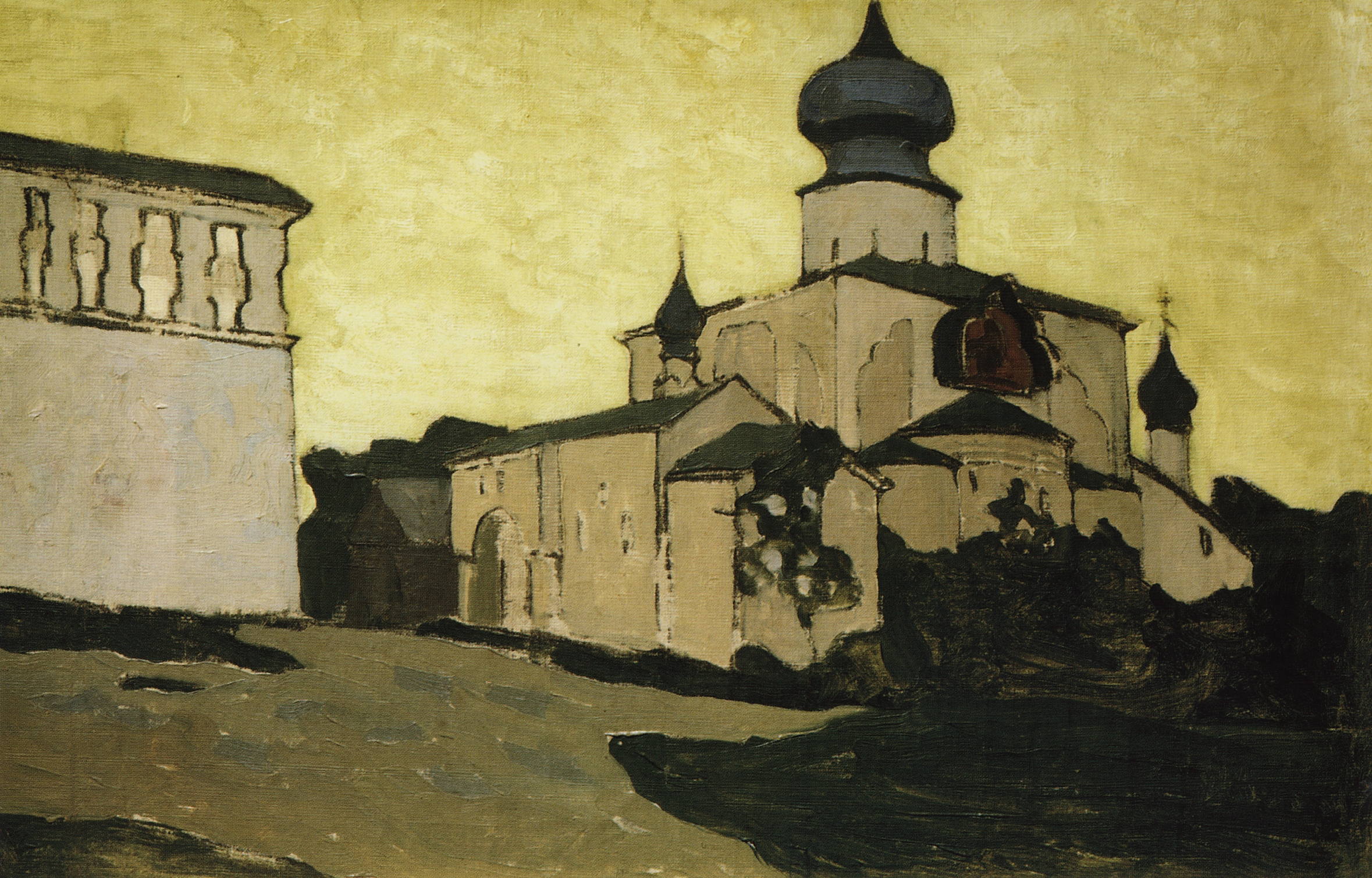 Рерих Н.. Успенская Пароменская церковь в Пскове. Начало 1900-х