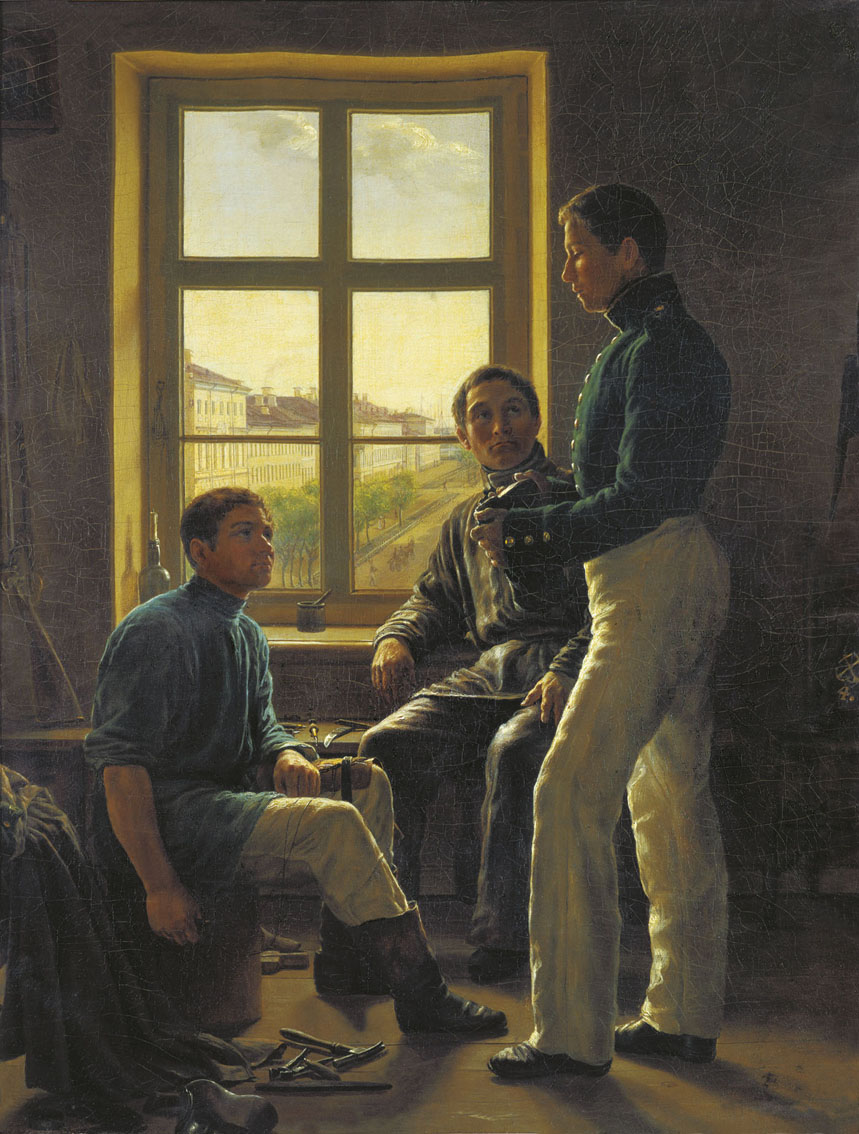 Денисов А.. Матросы в сапожной мастерской. 1832