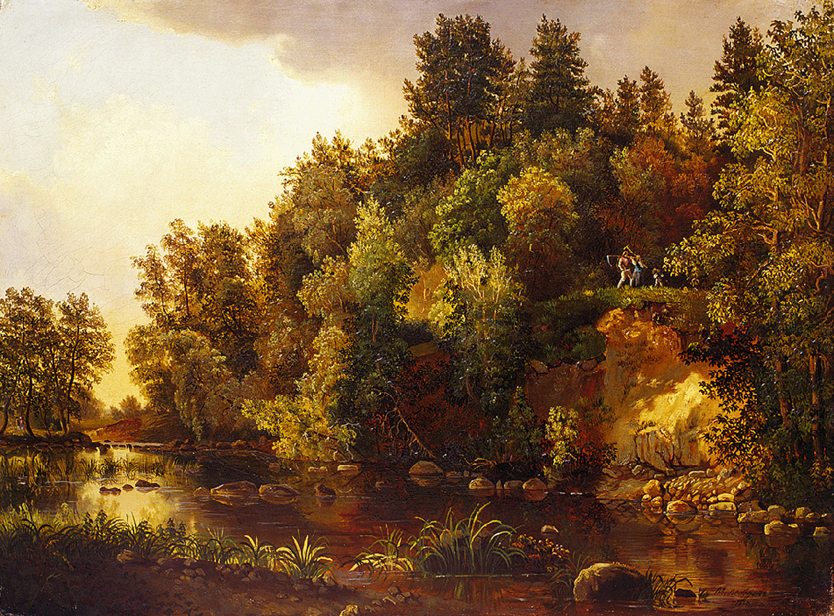 Лебедев М.. Лес на берегу реки. 1835 (?)