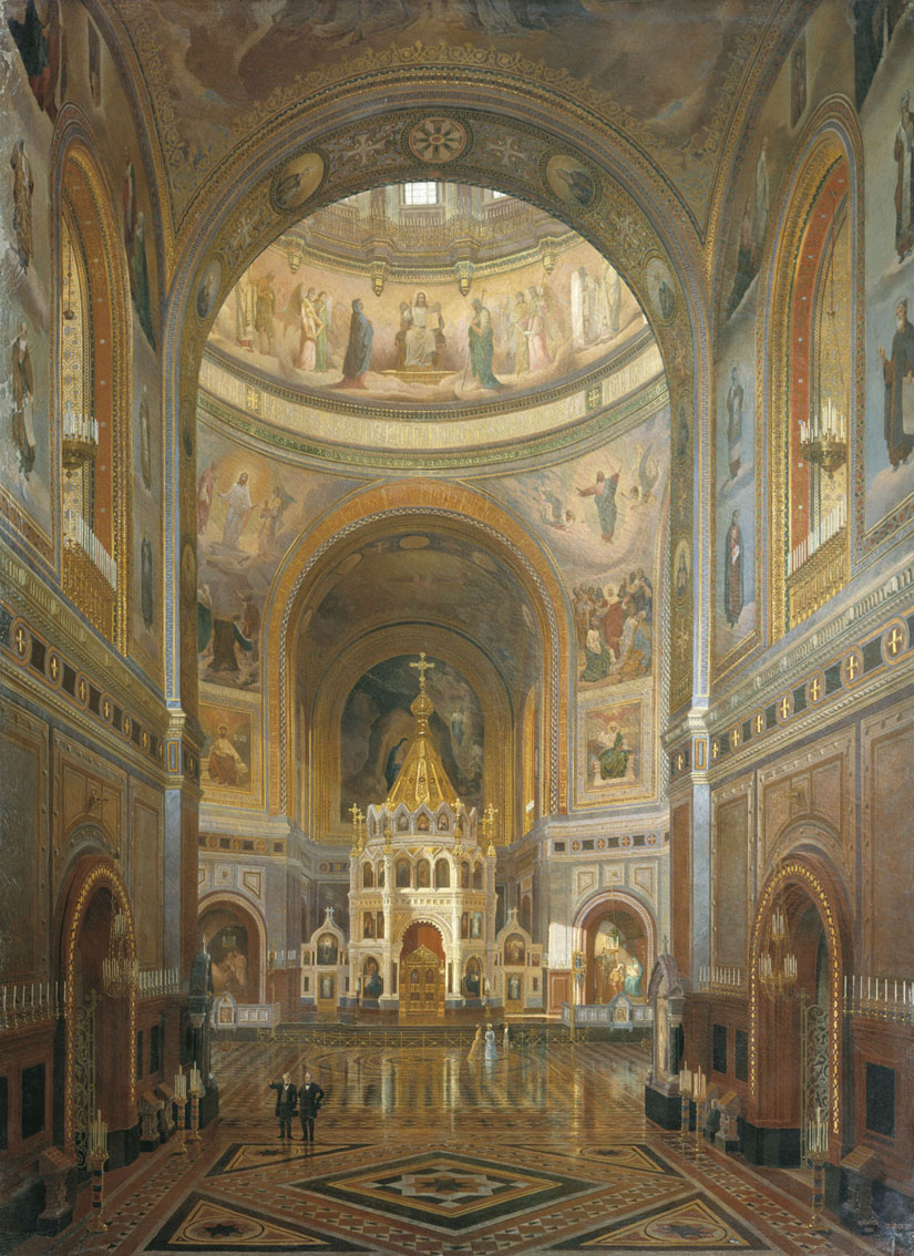 Клагес. Внутренний вид храма Христа Спасителя в Москве. 1883