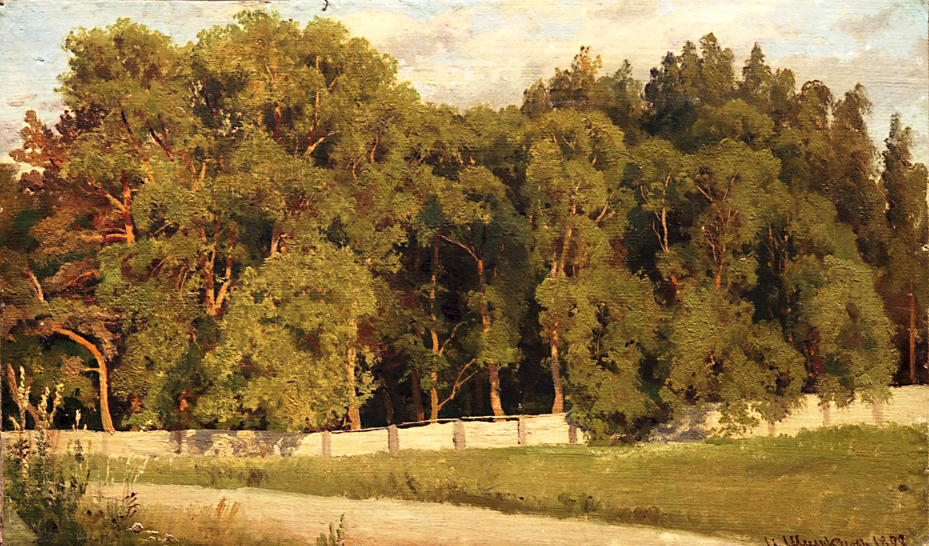 Шишкин. Лес за оградой. 1898