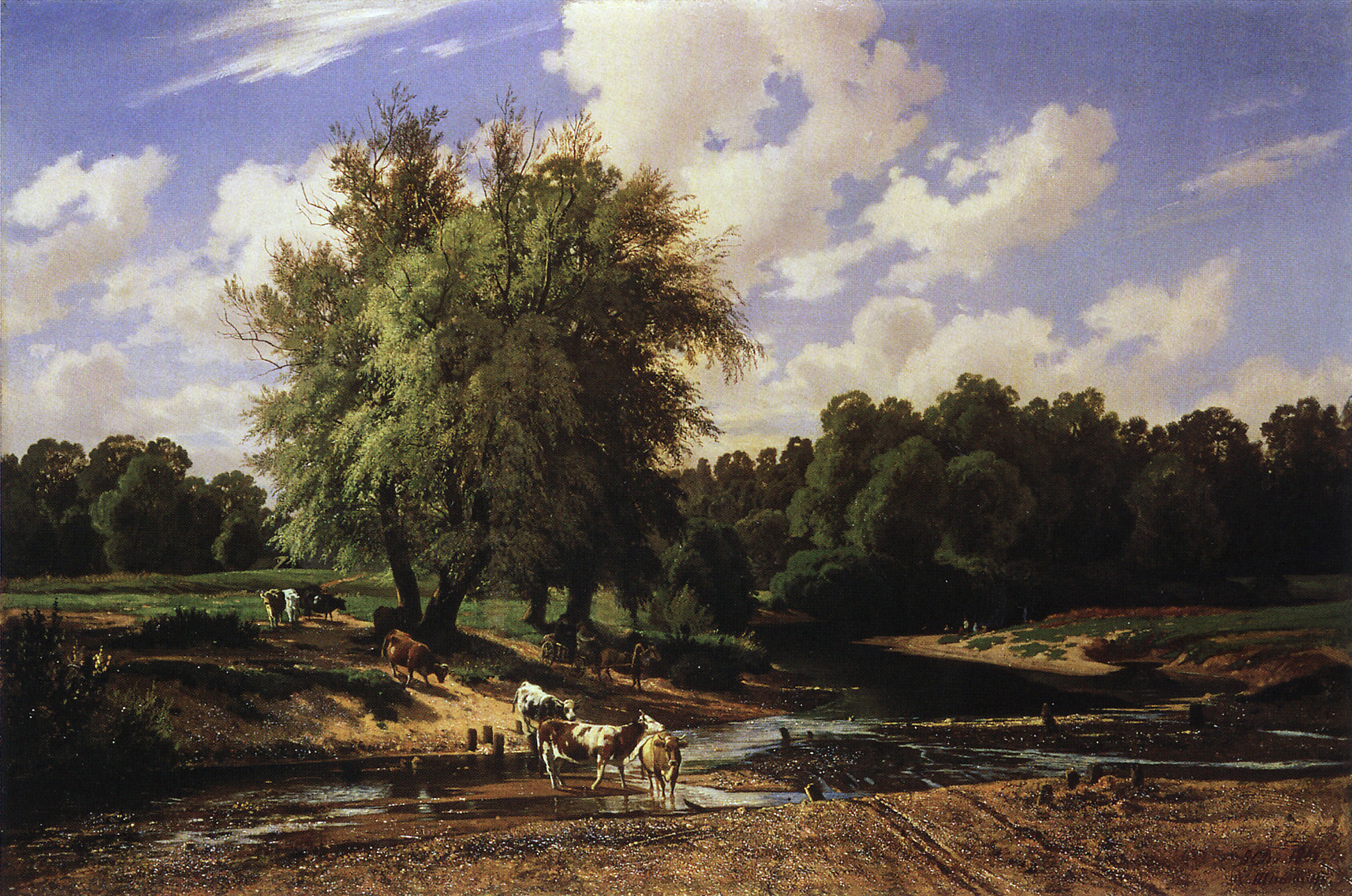 Шишкин. Коровы на водопое. 1867