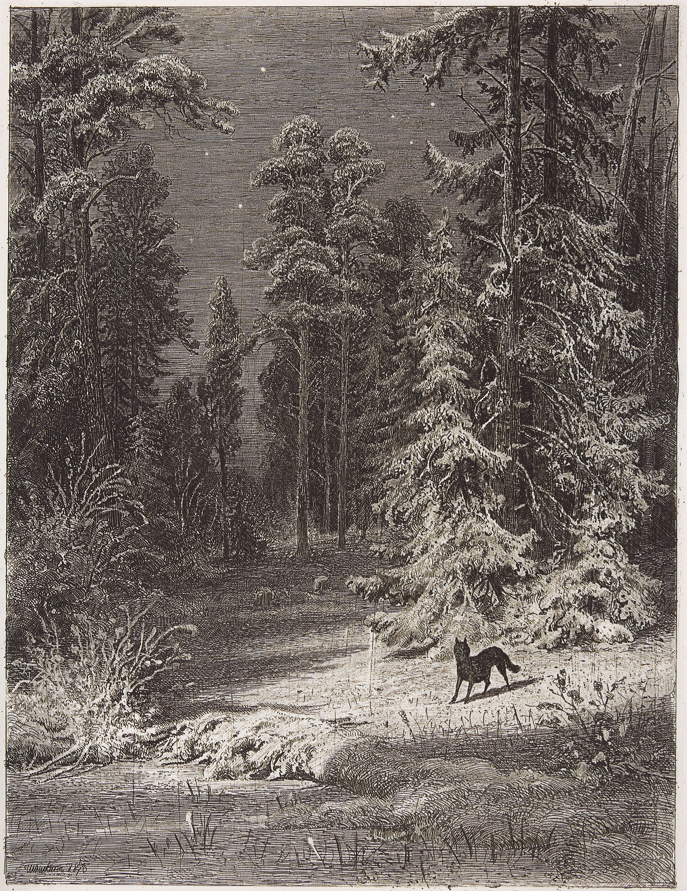 Шишкин. Зимняя ночь. 1876