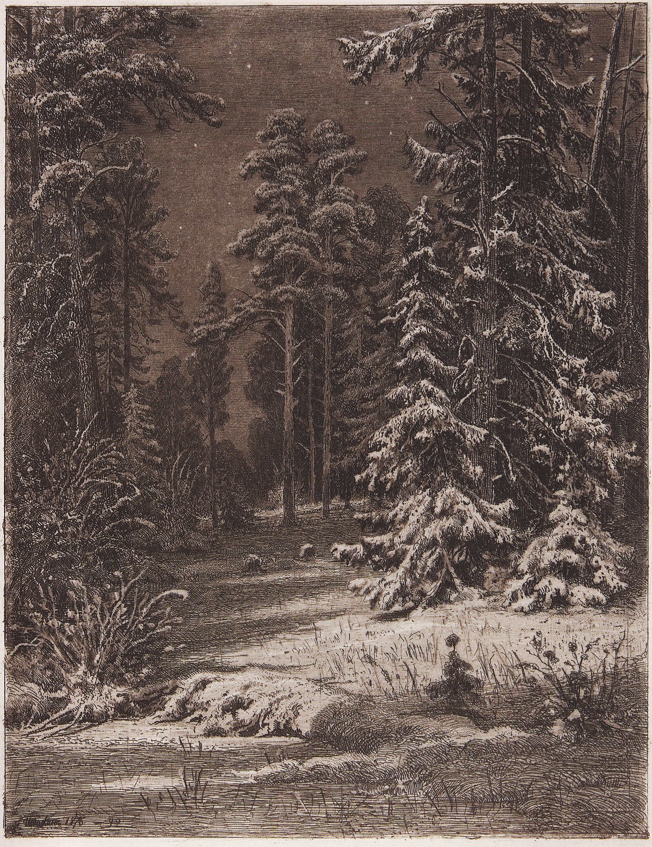 Шишкин. Зимняя лунная ночь. 1876-1892