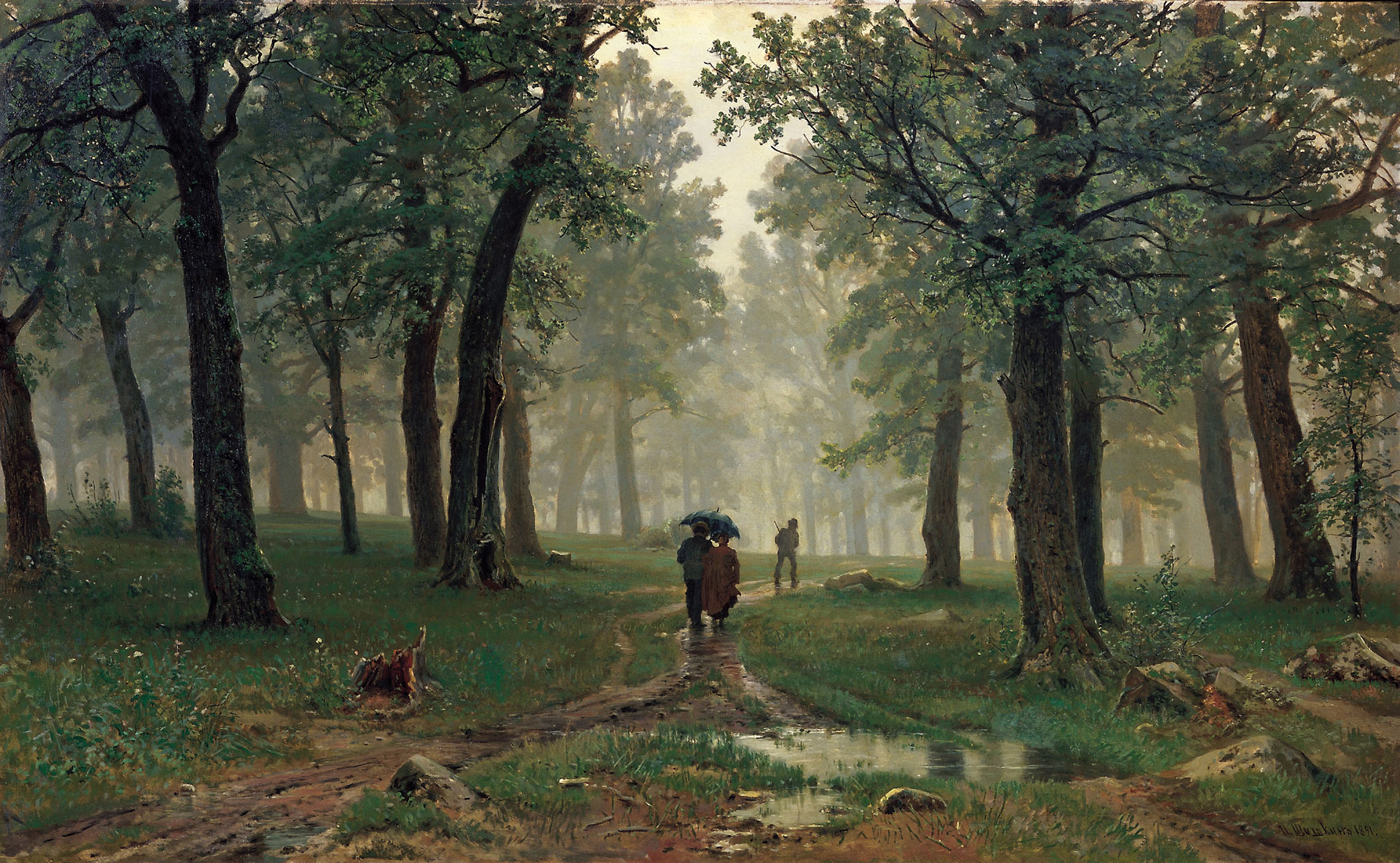 Шишкин. Дождь в дубовом лесу. 1891