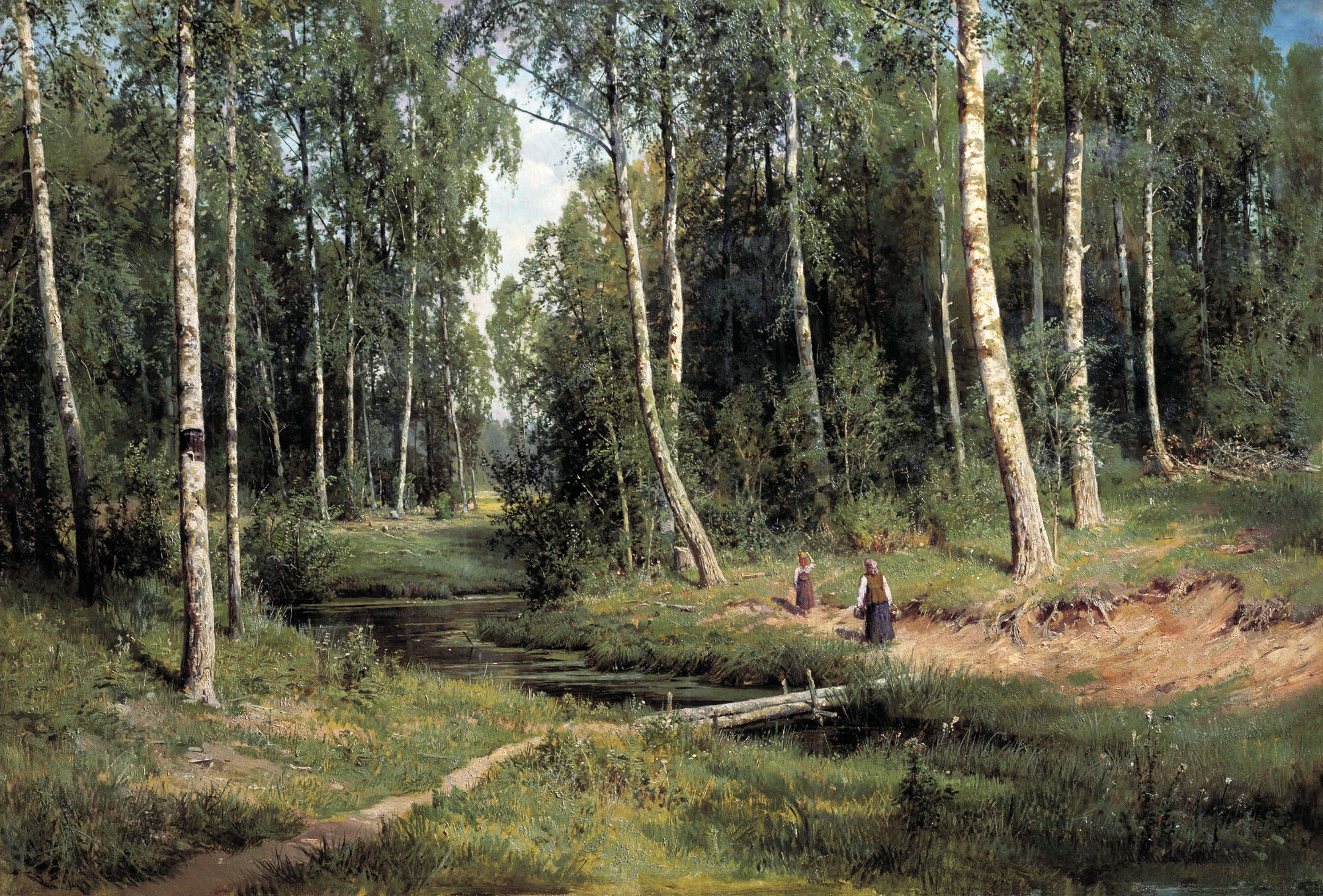 Шишкин. Ручей в березовом лесу. 1883
