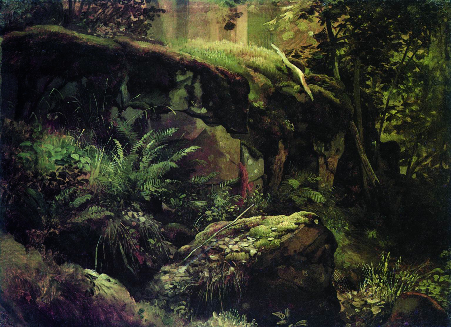 Шишкин. Камни в лесу. Валаам. Между 1858 и 1860