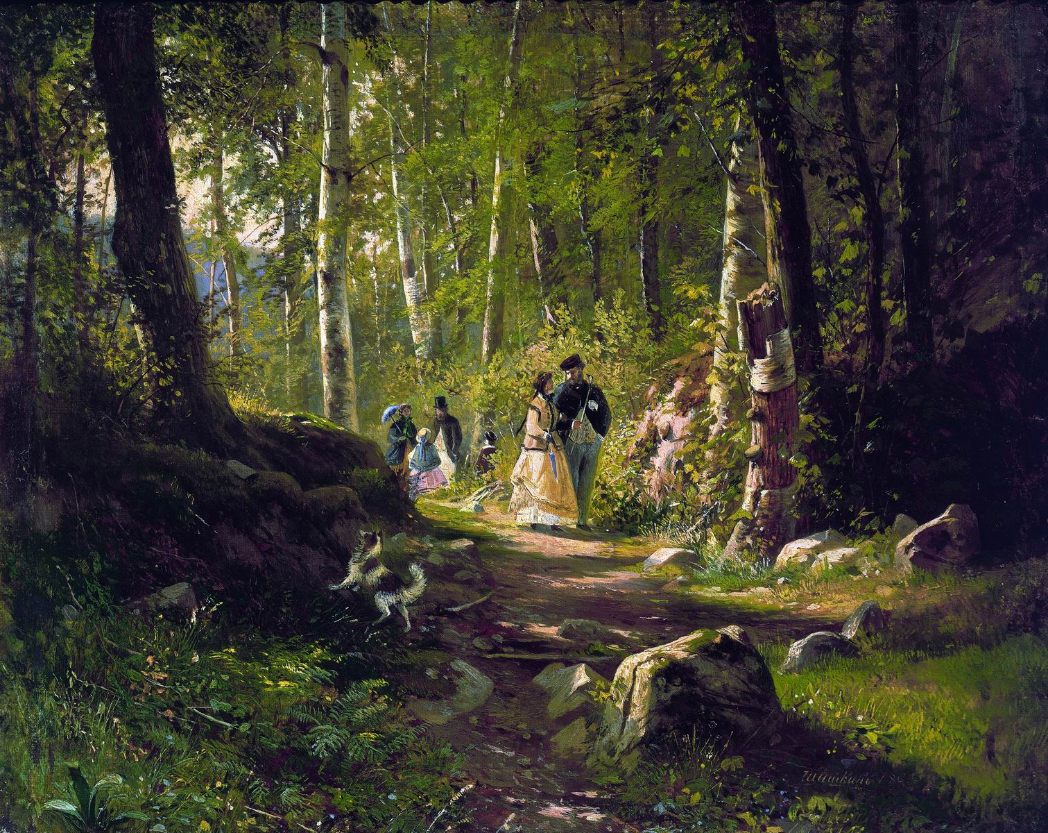 Шишкин. Прогулка в лесу. 1869