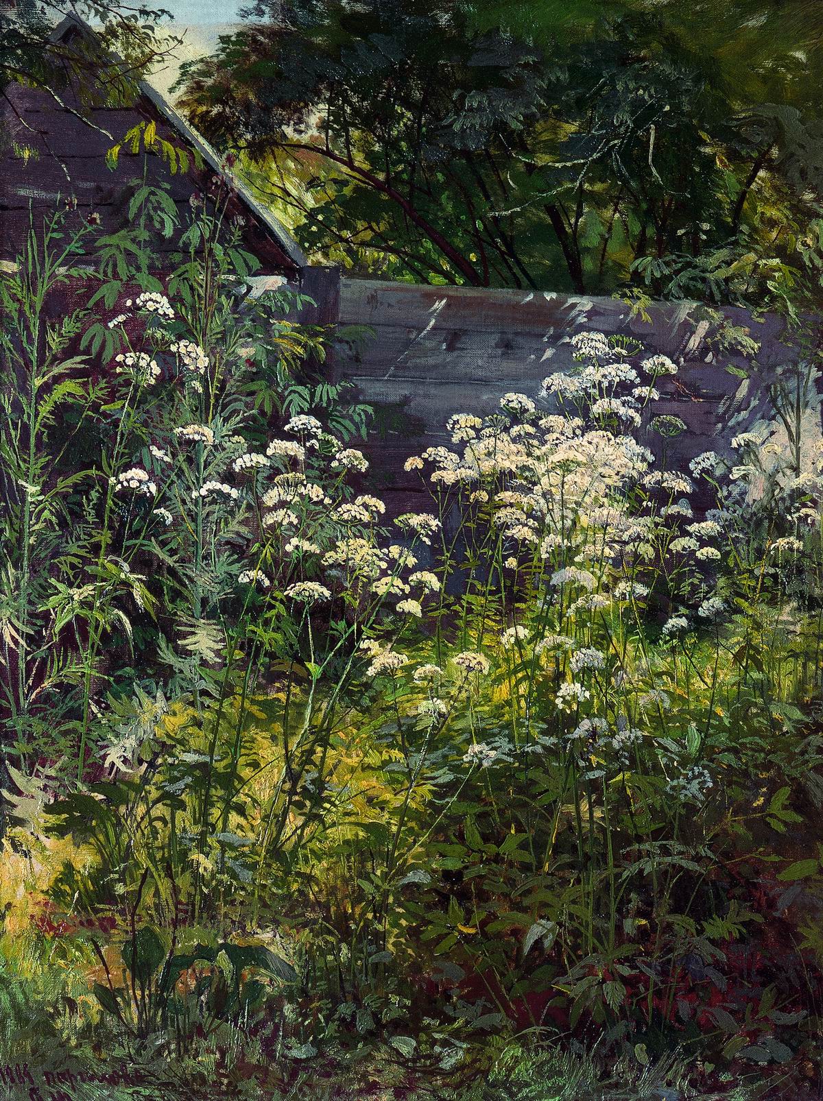 Шишкин. Уголок заросшего сада. Сныть-трава. 1884