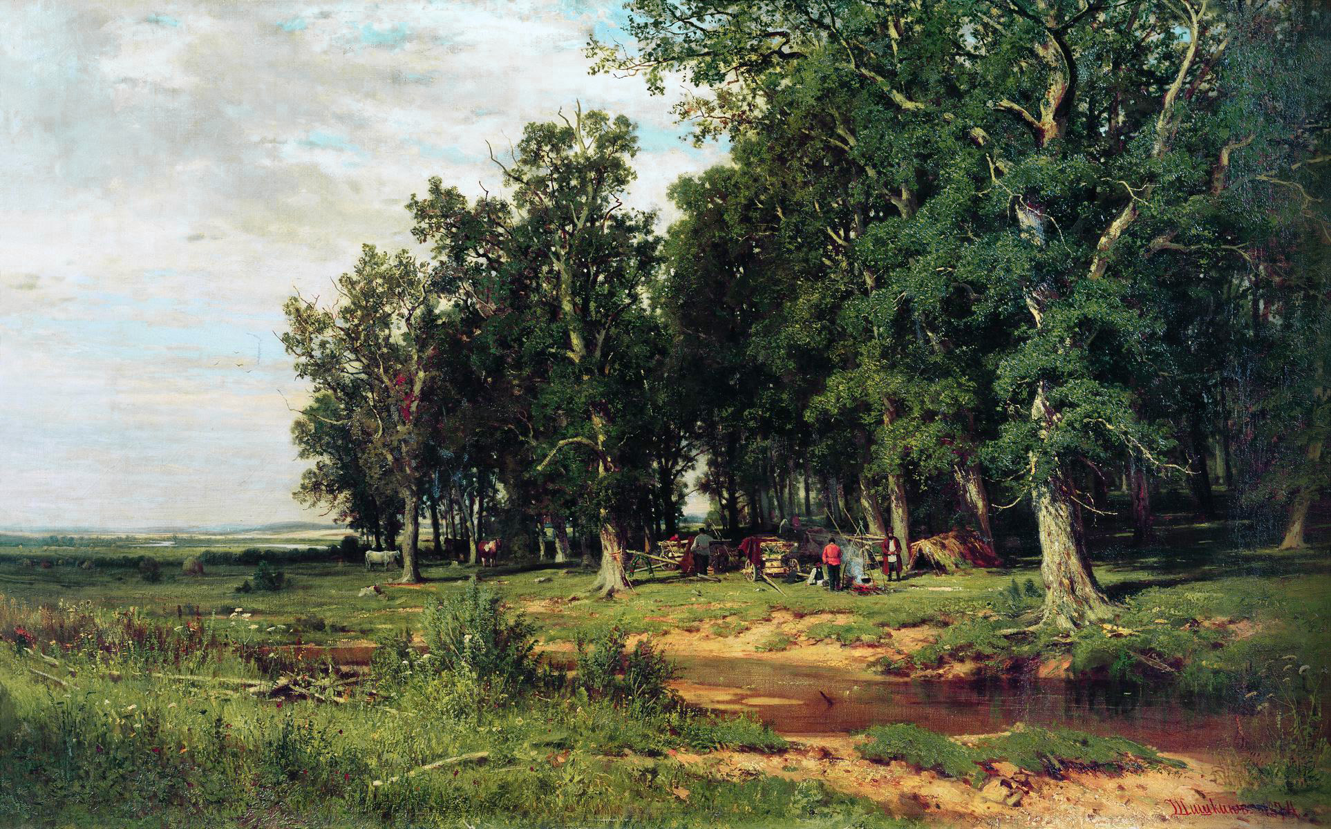 Шишкин. На покосе в дубовой роще. 1874