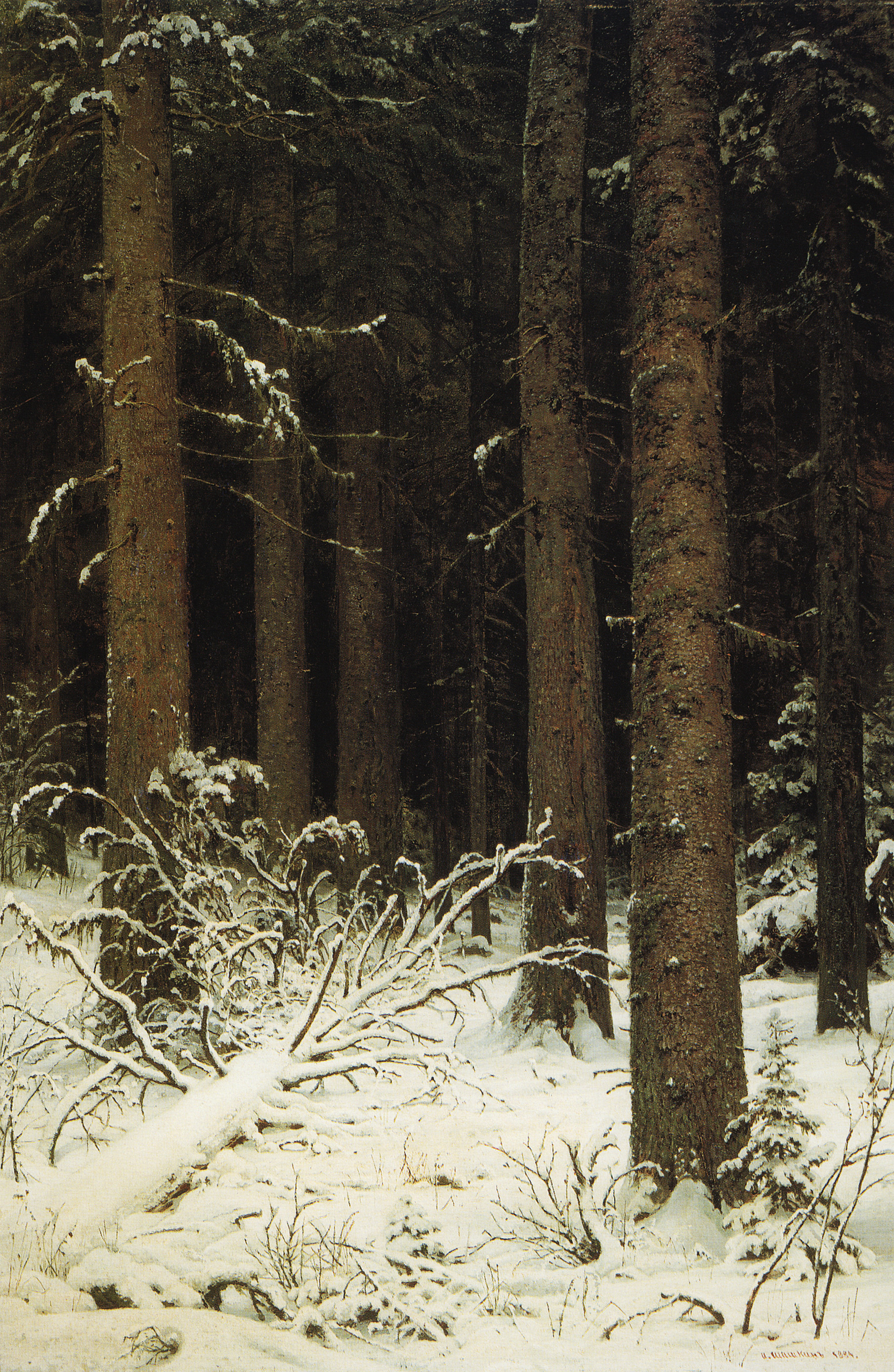 Шишкин. Еловый лес зимой. 1884