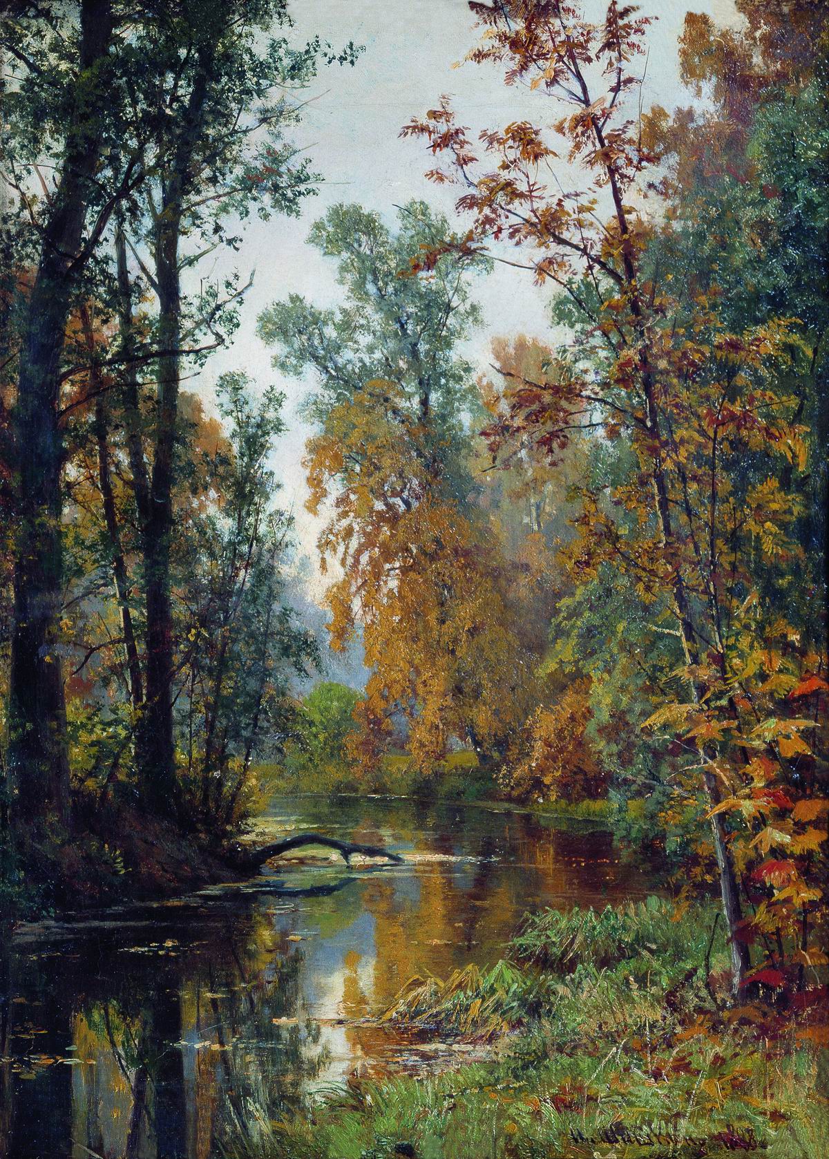 Шишкин. Осенний пейзаж. Парк в Павловске. 1888