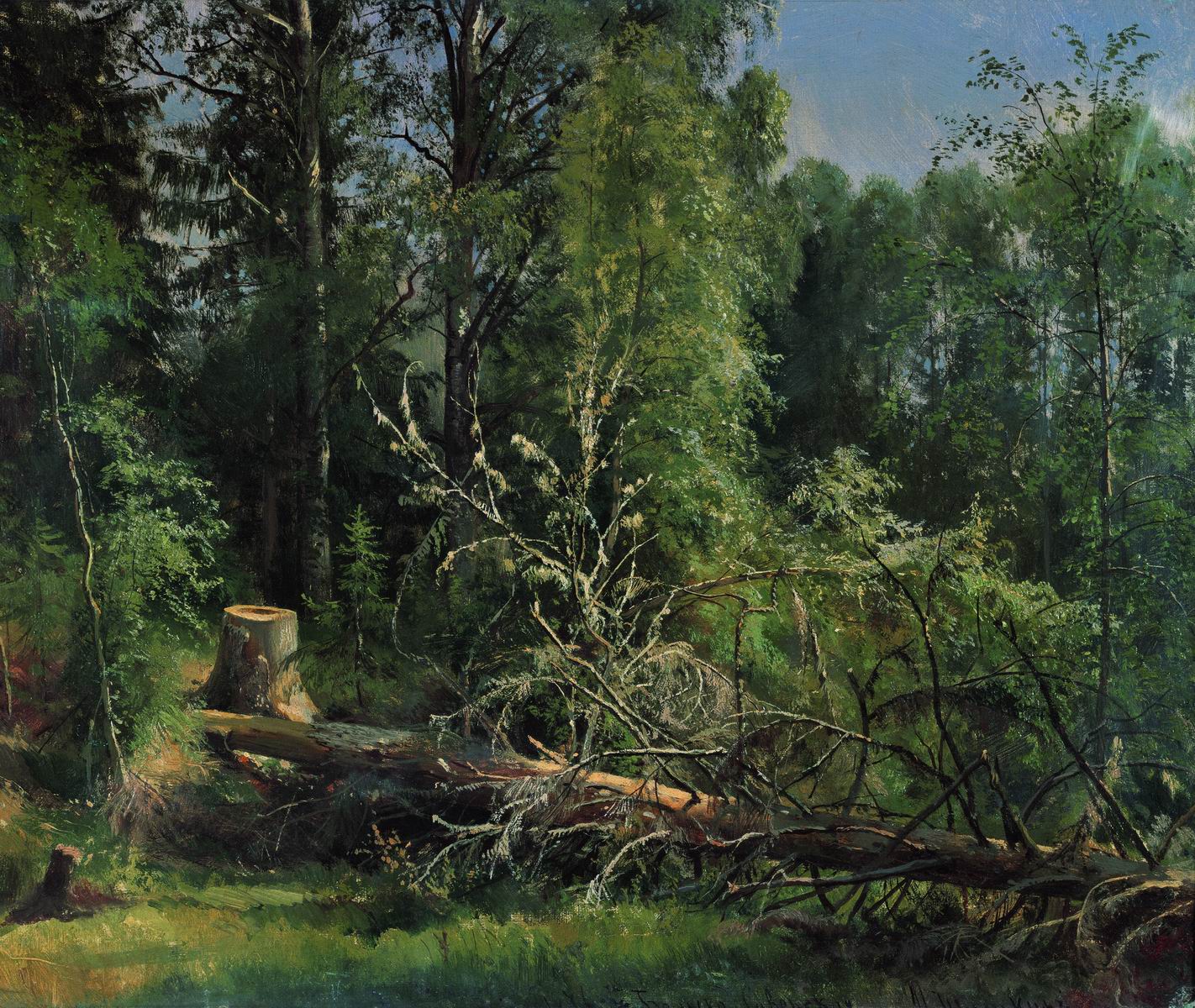 Шишкин. Срубленное дерево. 1875