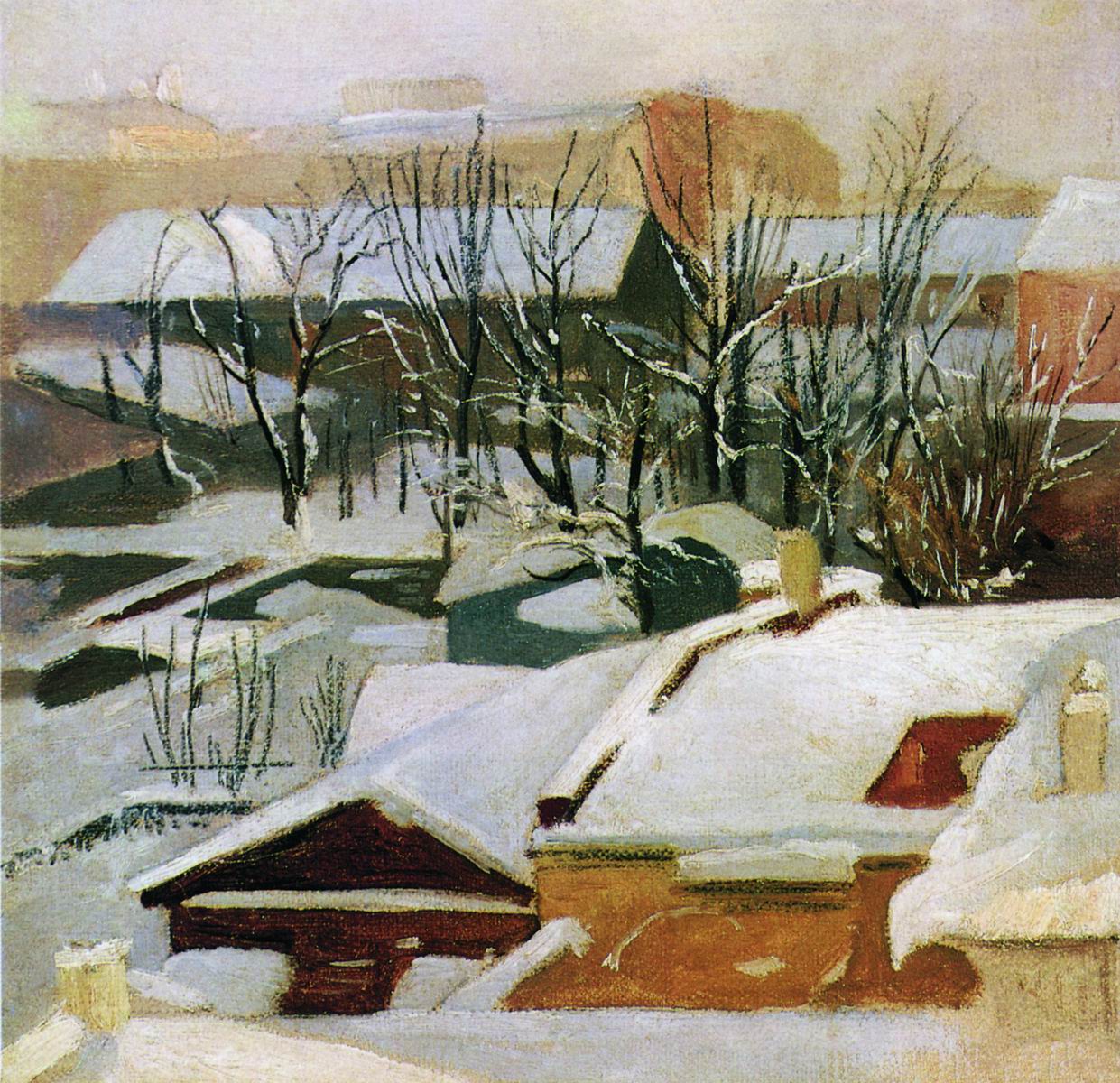 Шишкин. Городские крыши зимой. 1880-1890-е