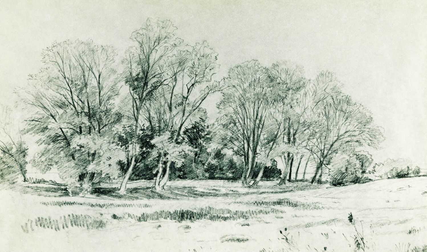 Шишкин. Деревья в поле. Братцево. 1866