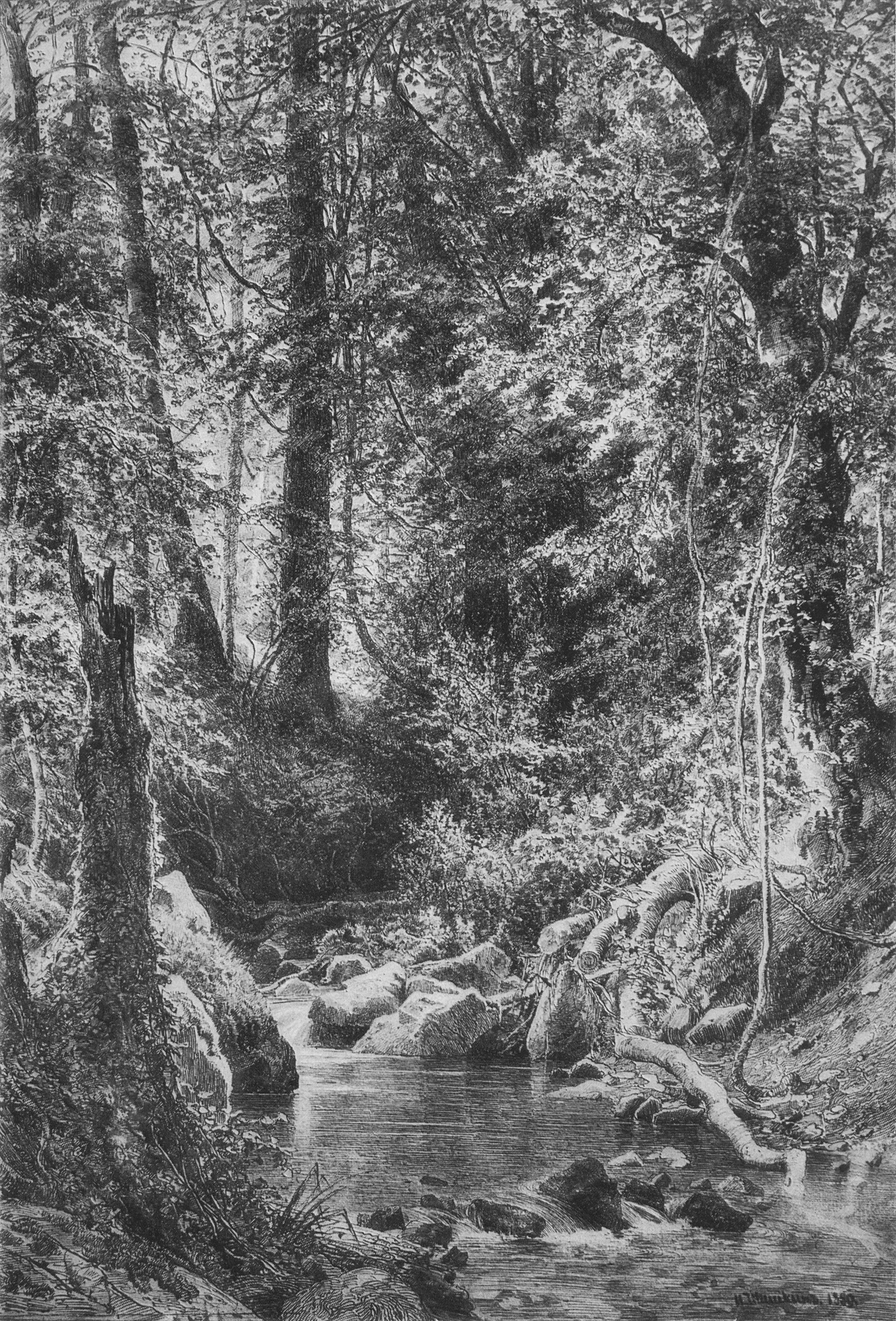 Шишкин. Лесной ручей. 1880