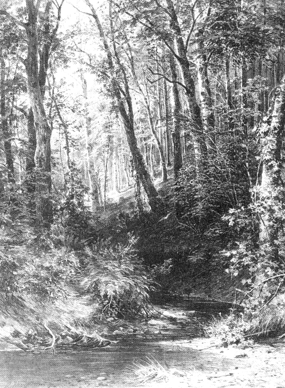 Шишкин. Ручей в лесу. 1880-е