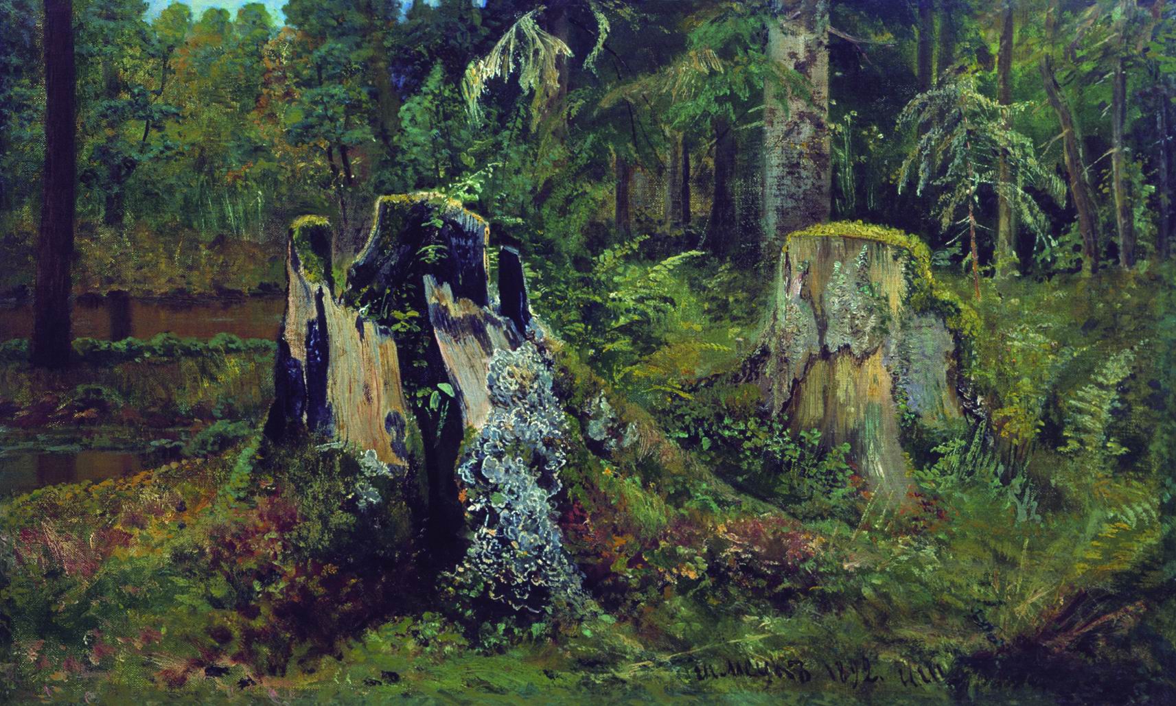Шишкин. Пейзаж с пнем. 1892
