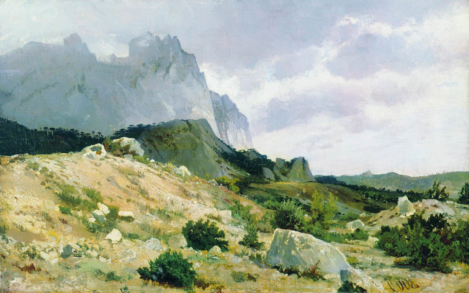 Шишкин. Скалистый берег. 1879