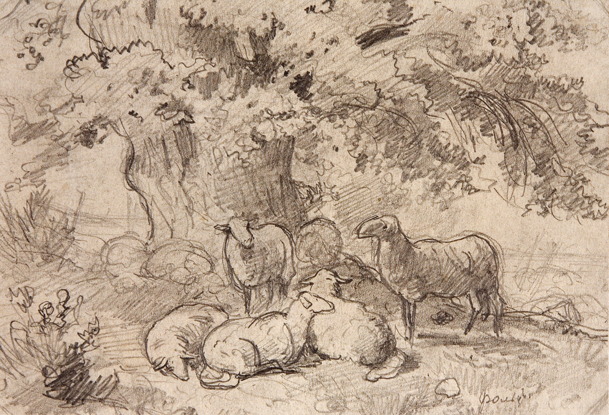 Шишкин. Овцы под дубом. 1862-1864