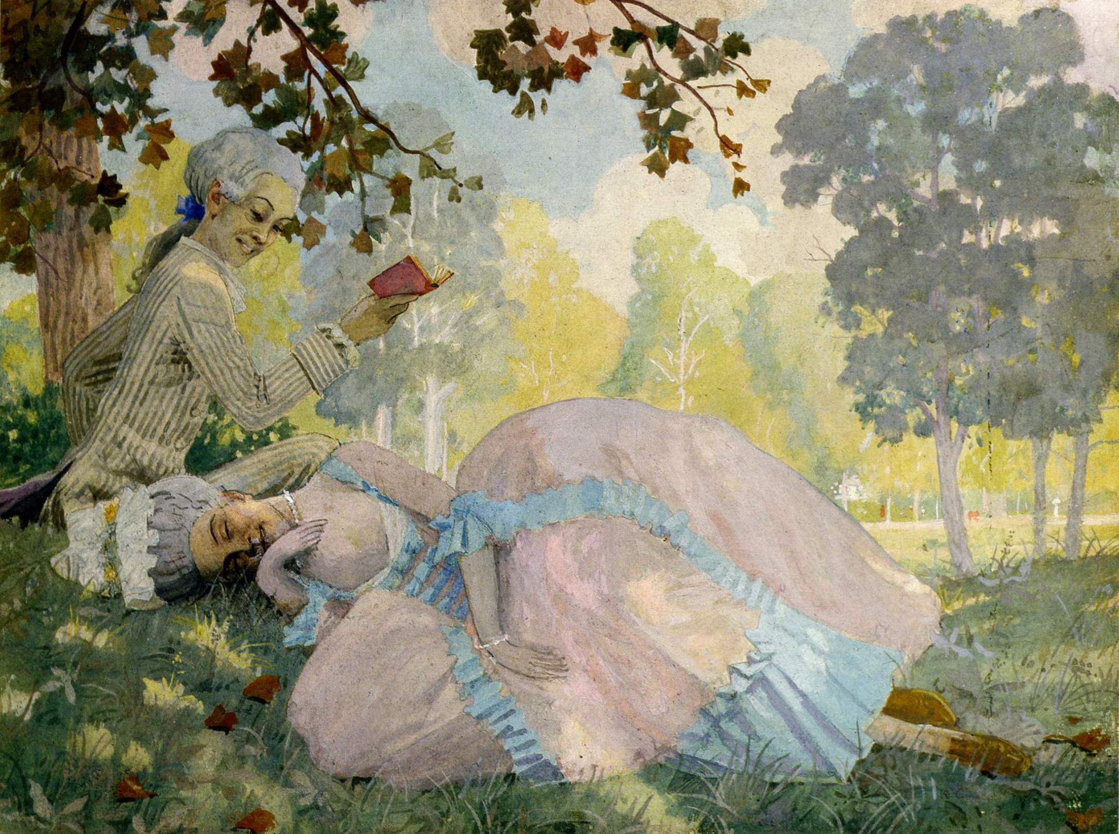 Сомов. Прогулка . 1916