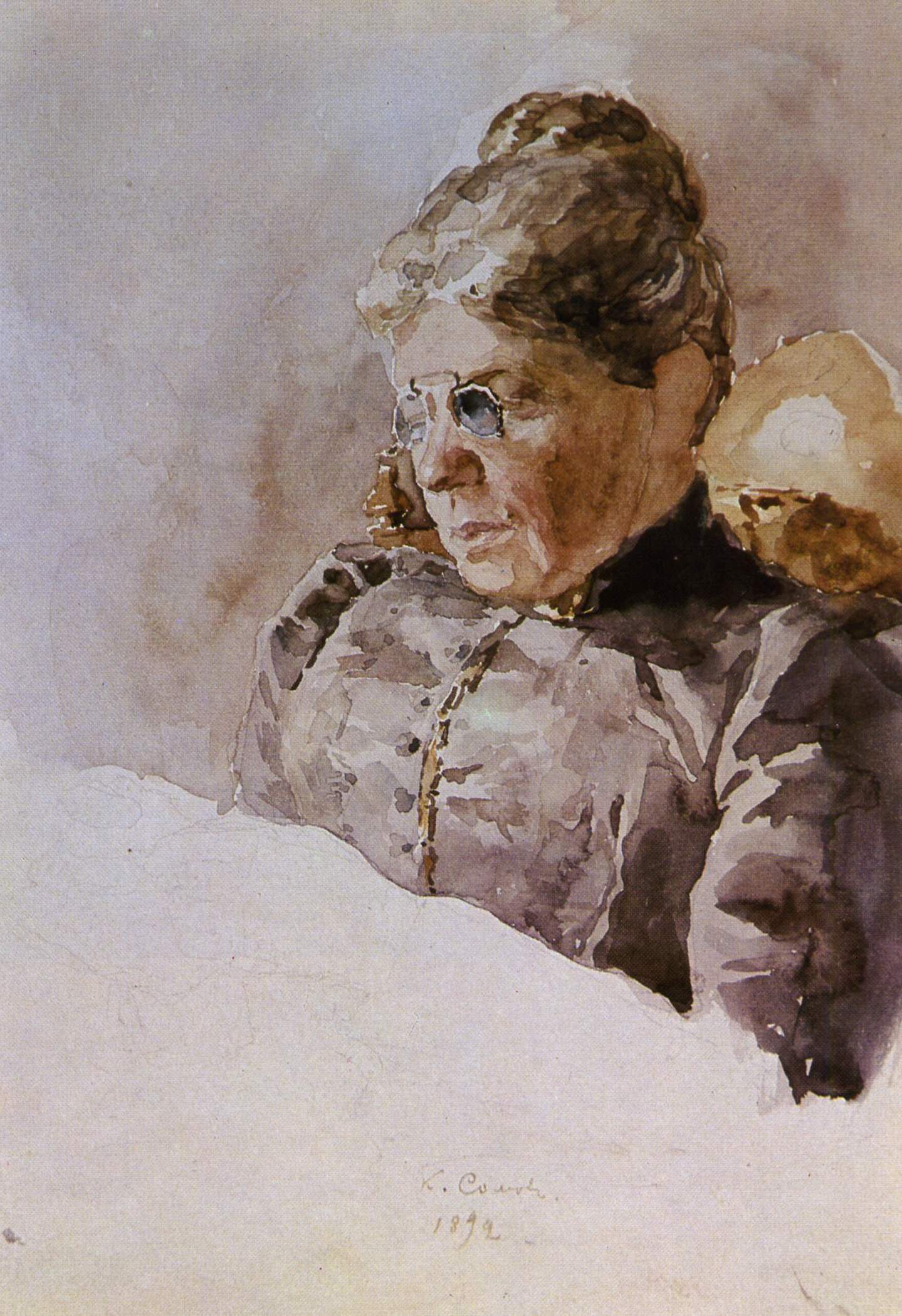 Сомов. Женщина за рукоделием. 1892