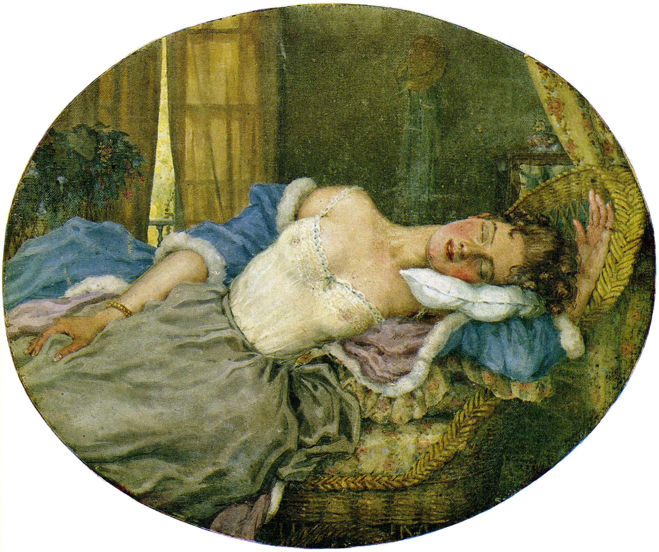Сомов. Спящая молодая женщина. 1922