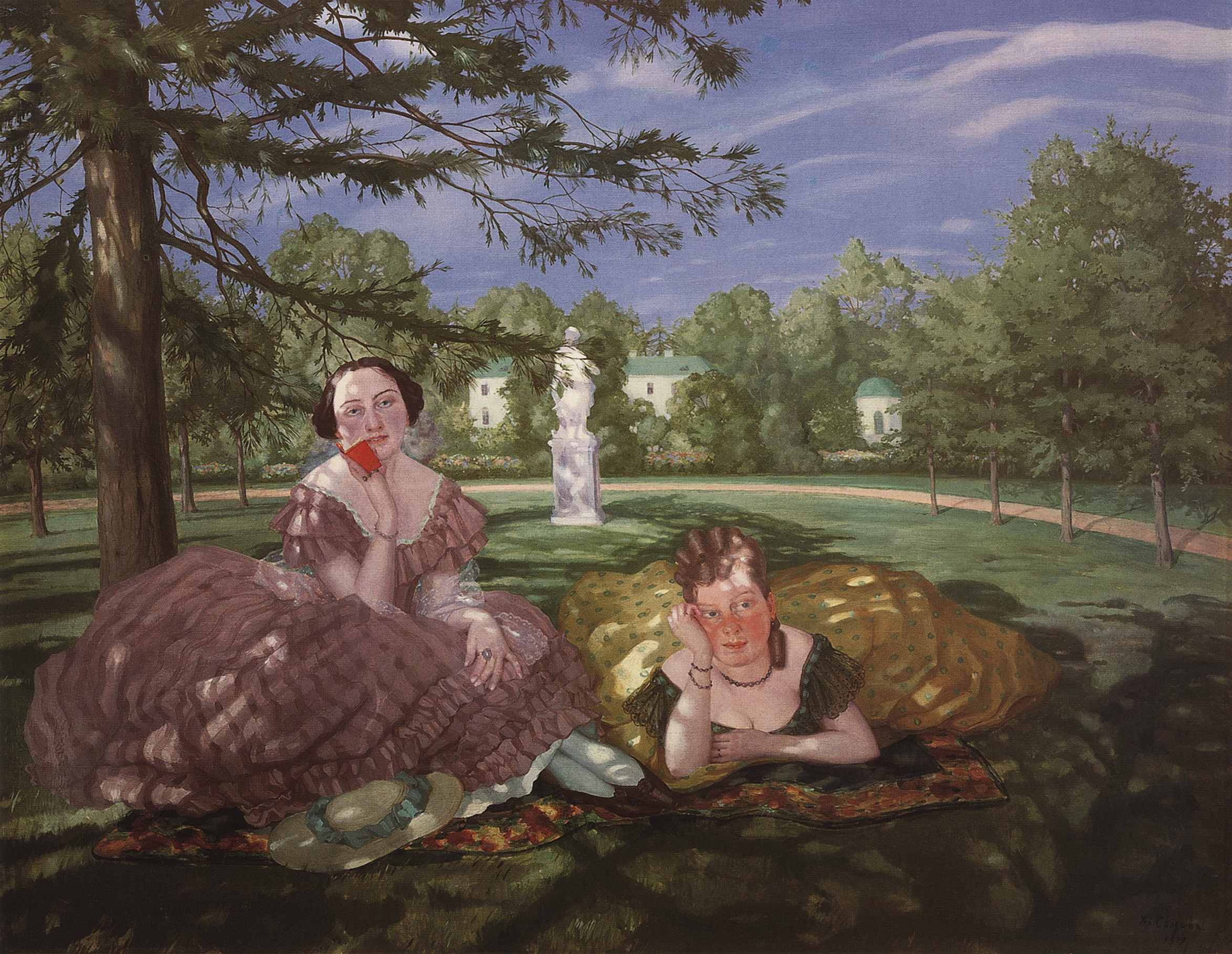 Сомов. Две дамы в парке. 1919