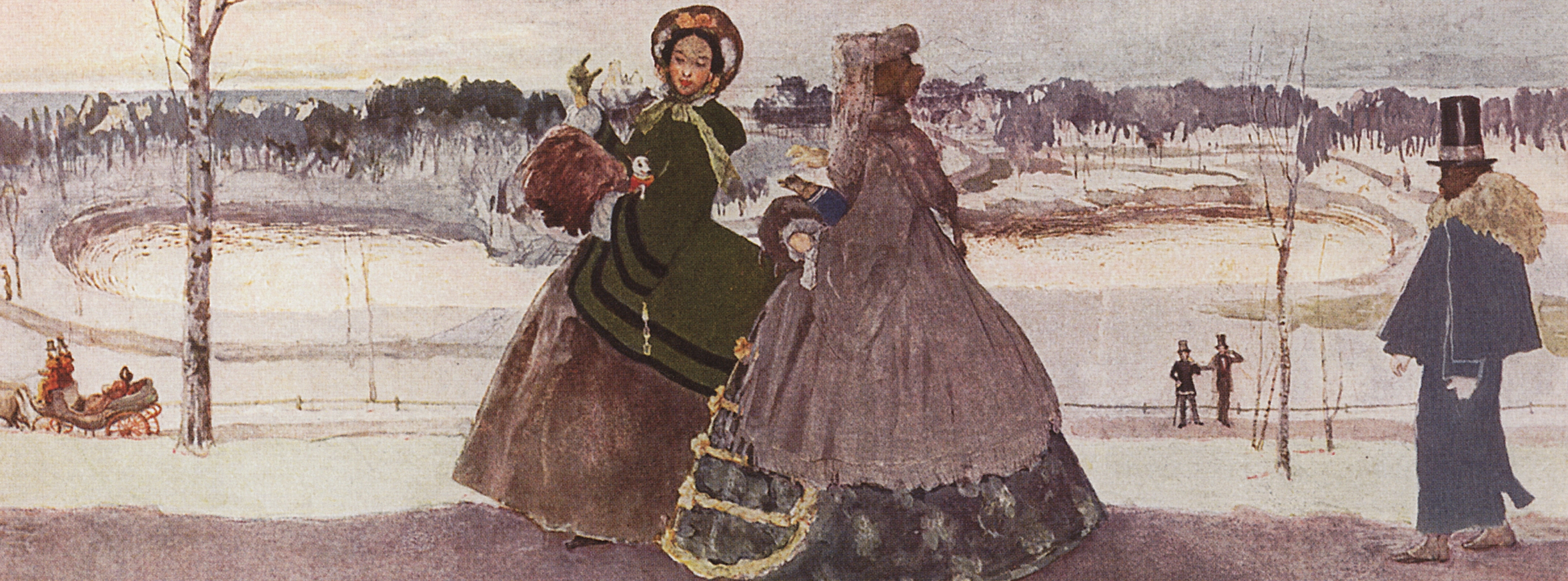 Сомов. Прогулка зимой. 1896