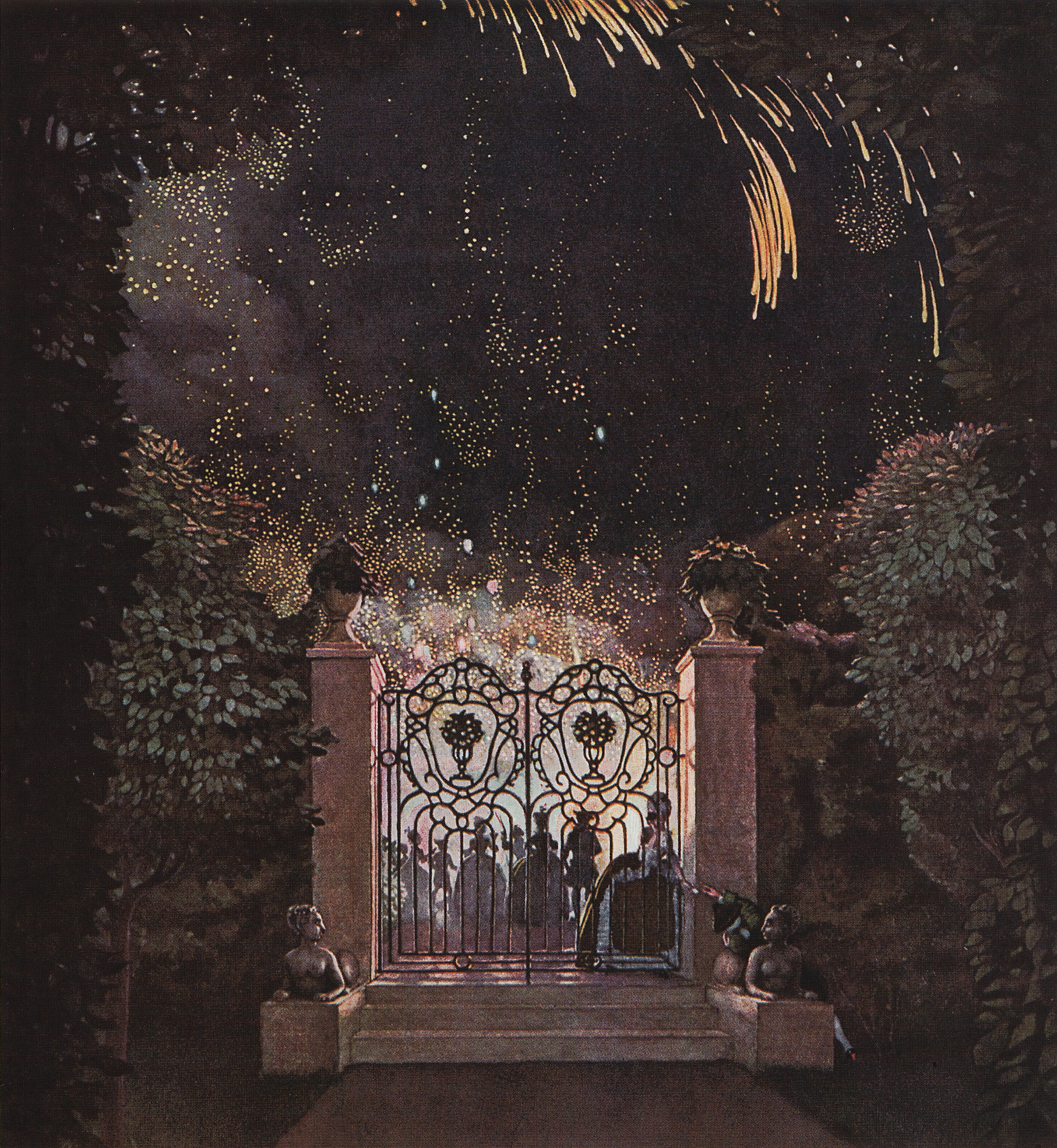 Сомов. Фейерверк в парке. 1907