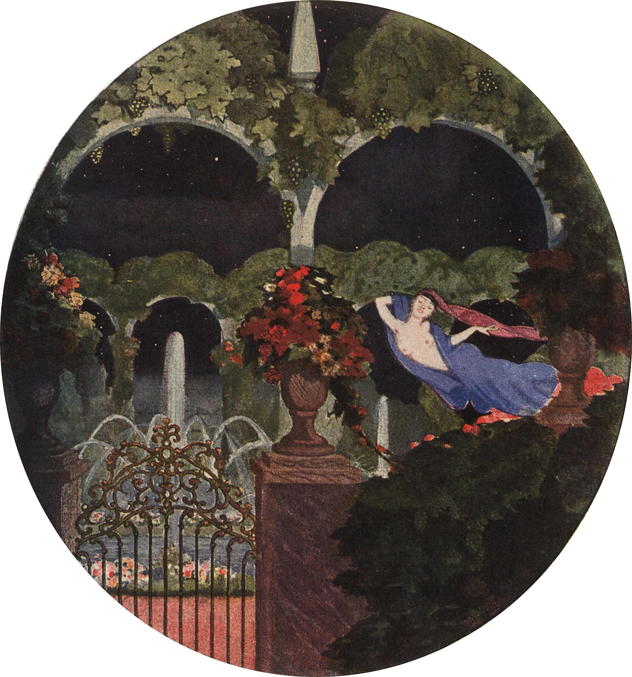 Сомов. Волшебный сад (Ночное видение). 1914
