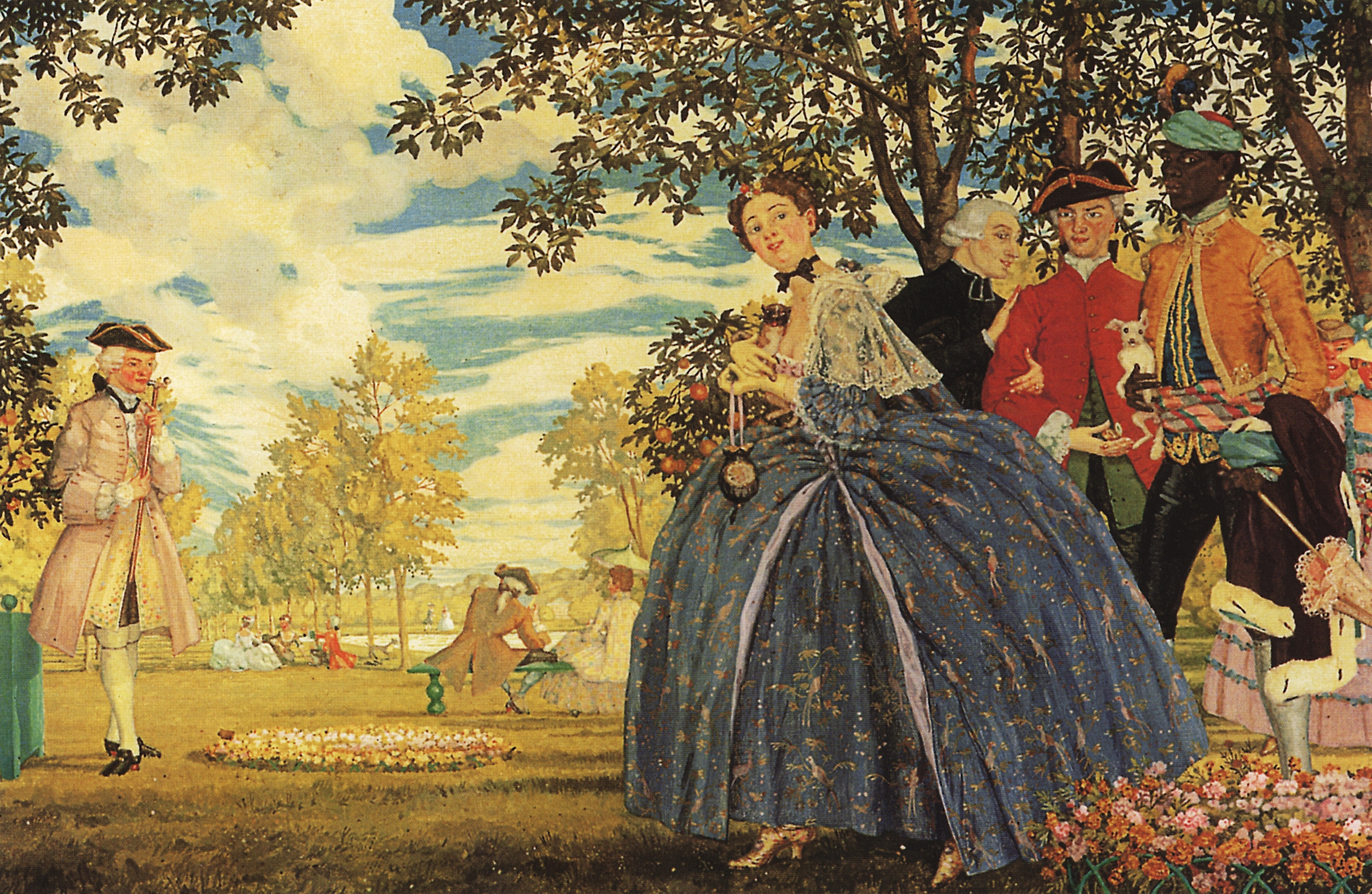 Сомов. Фигуры в парке. 1919