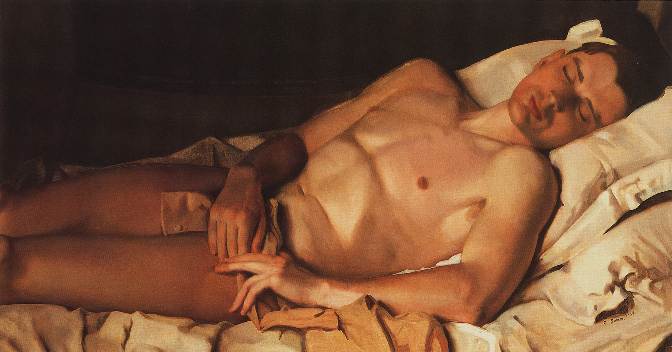 Сомов. Обнаженный юноша (Б.М.Снежковский). 1937