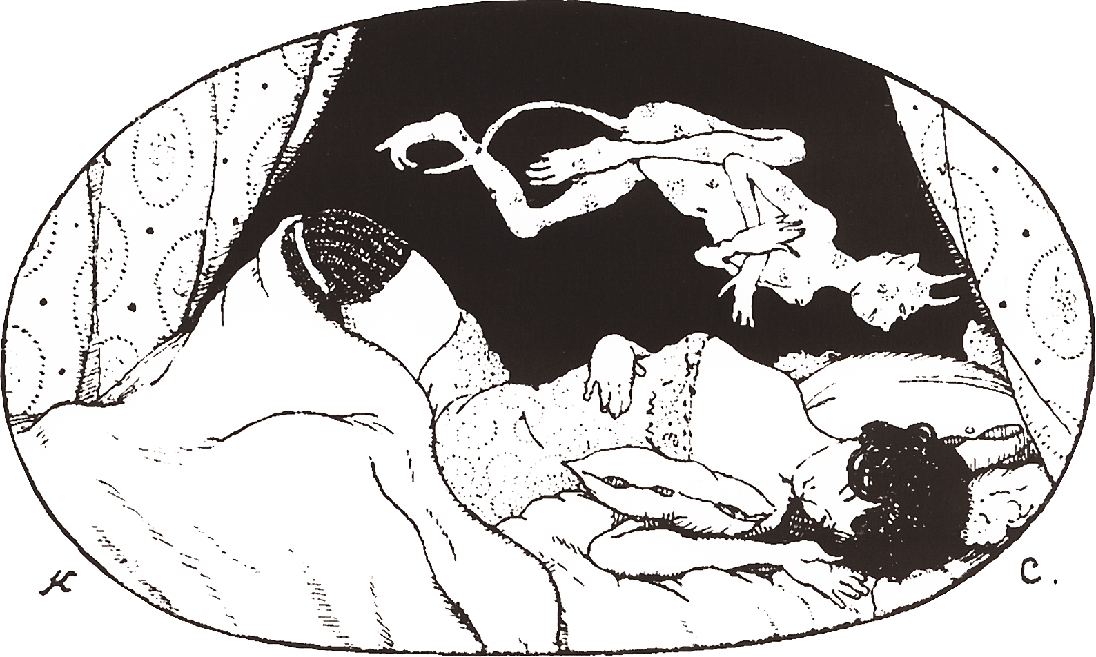 Сомов. Спящая дама с чертиком. 1906