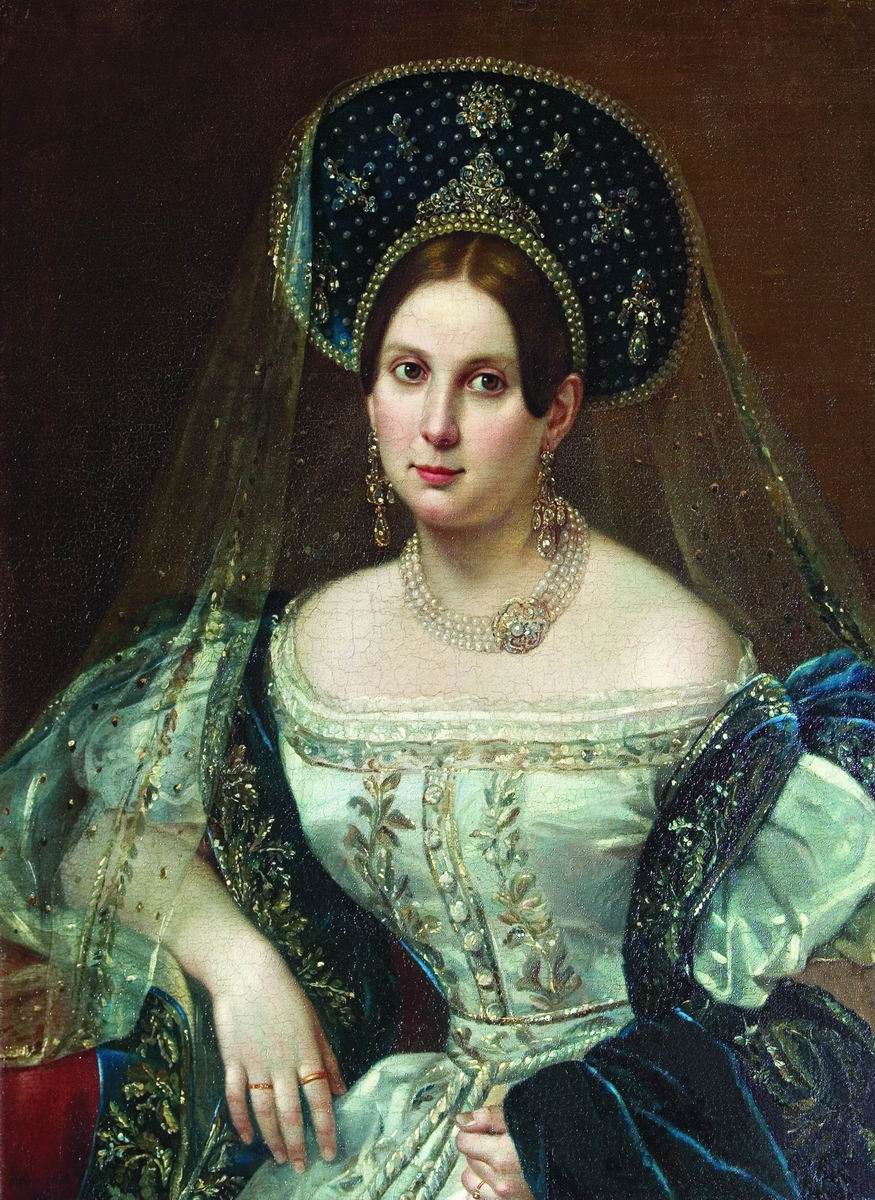 Орлов. Портрет неизвестной в придворном русском платье. Около 1835