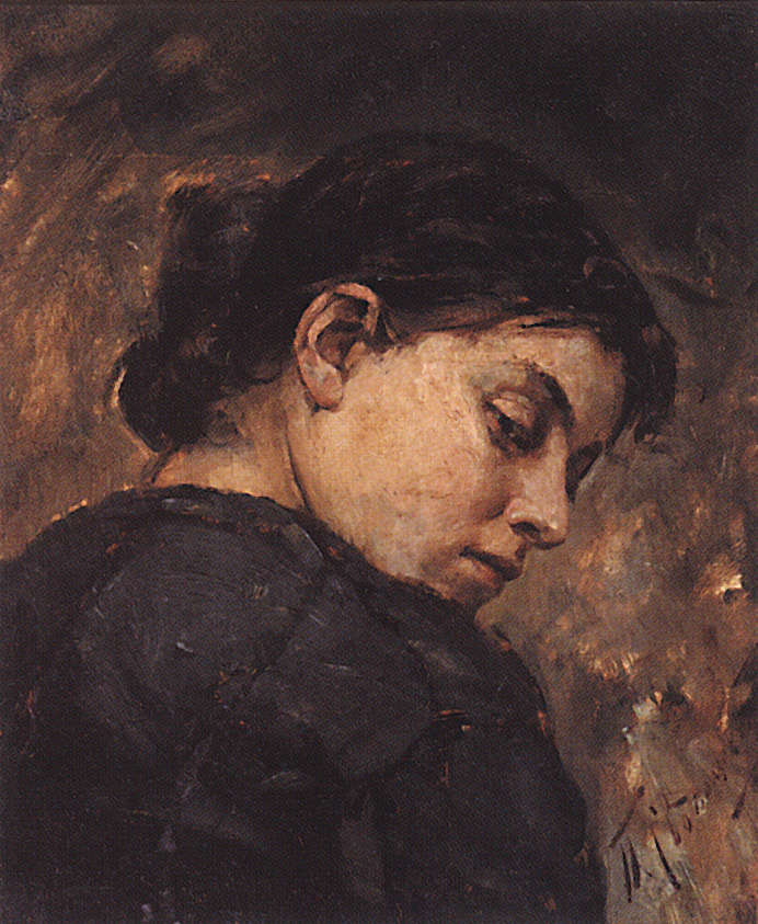 Сведомский П.. Молодая женщина, смотрящая через плечо. 1874