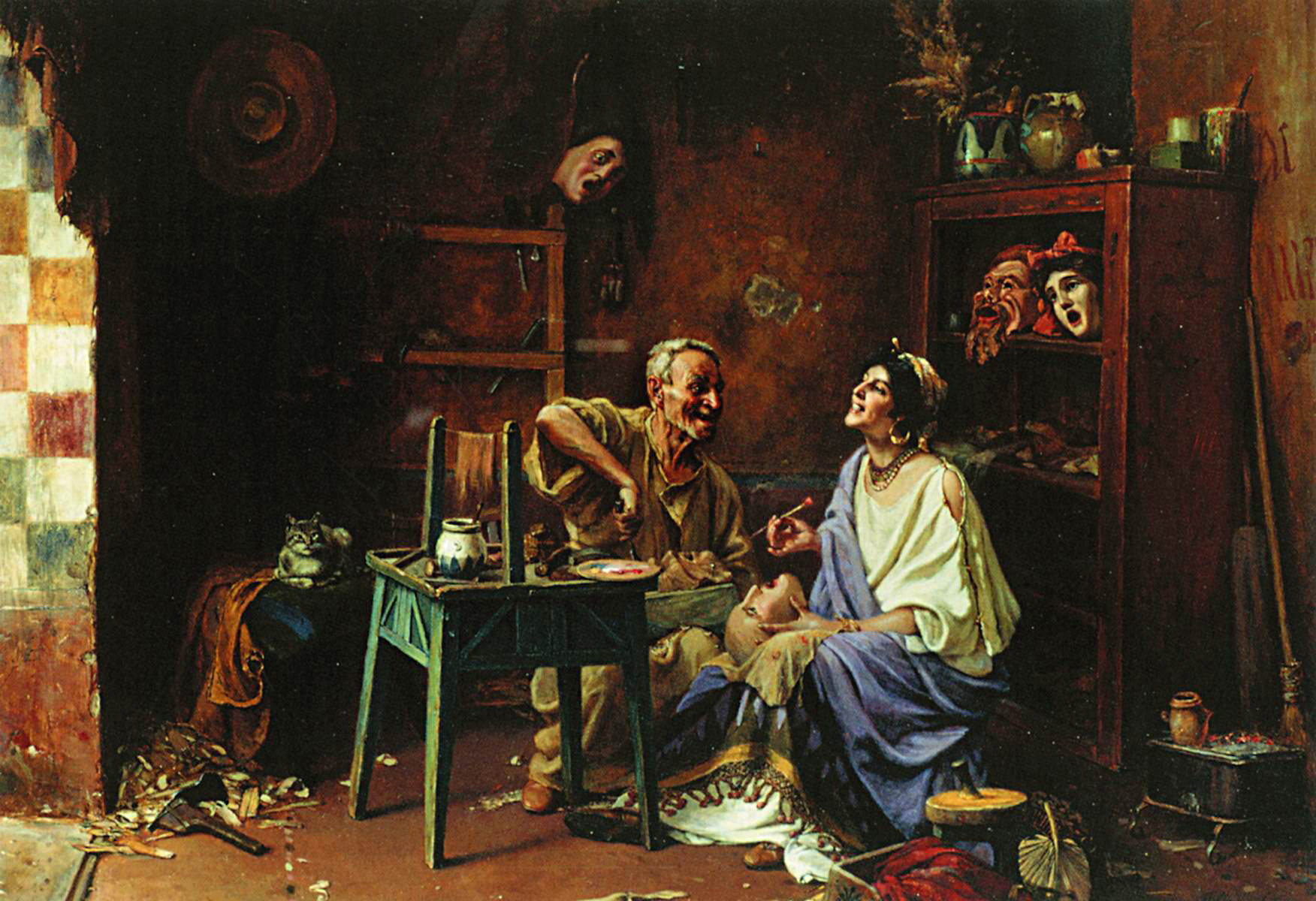Сведомский П.. В мастерской масок. 1894