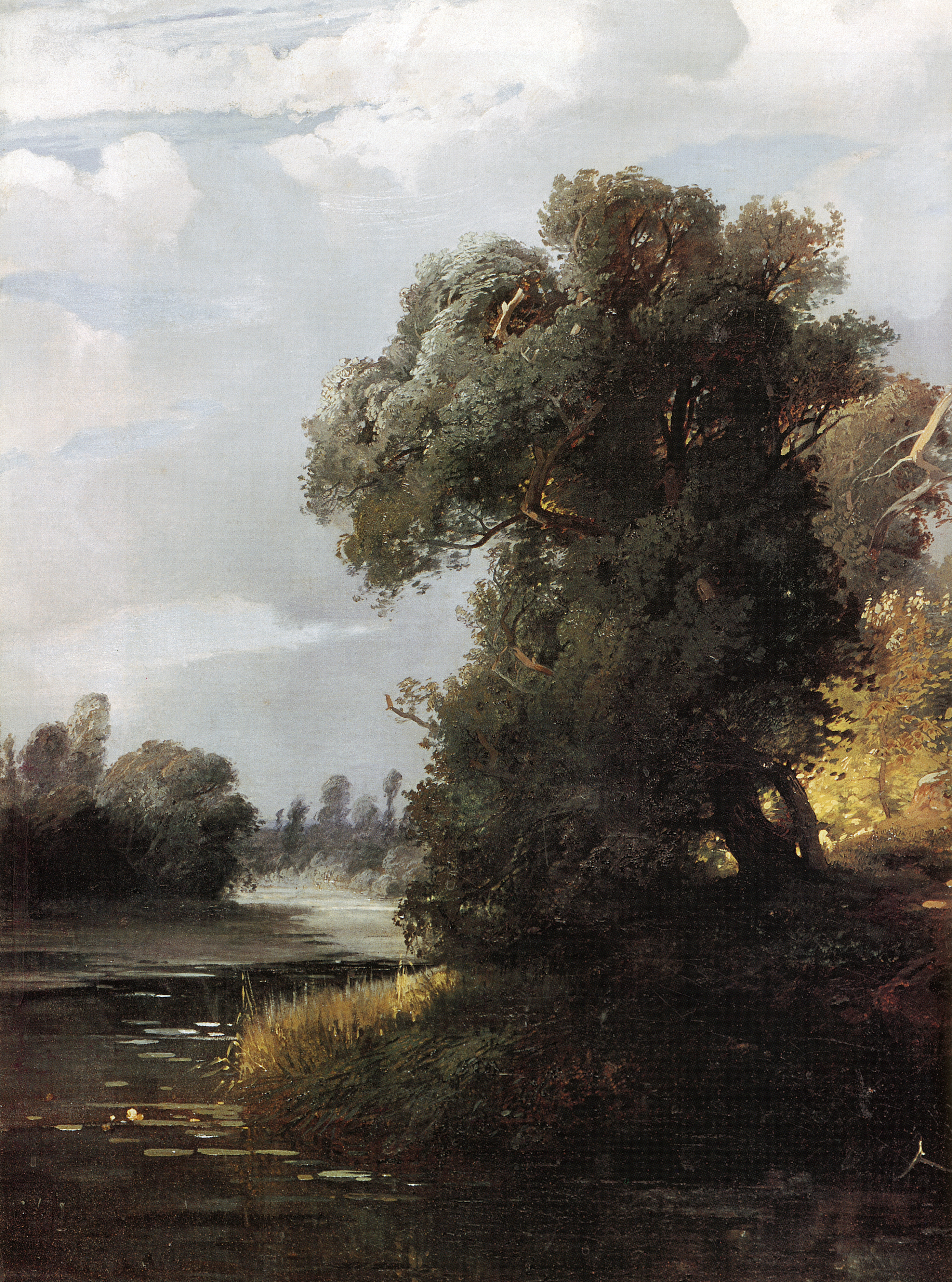 Саврасов. Летний день. Ивы на берегу реки. 1856