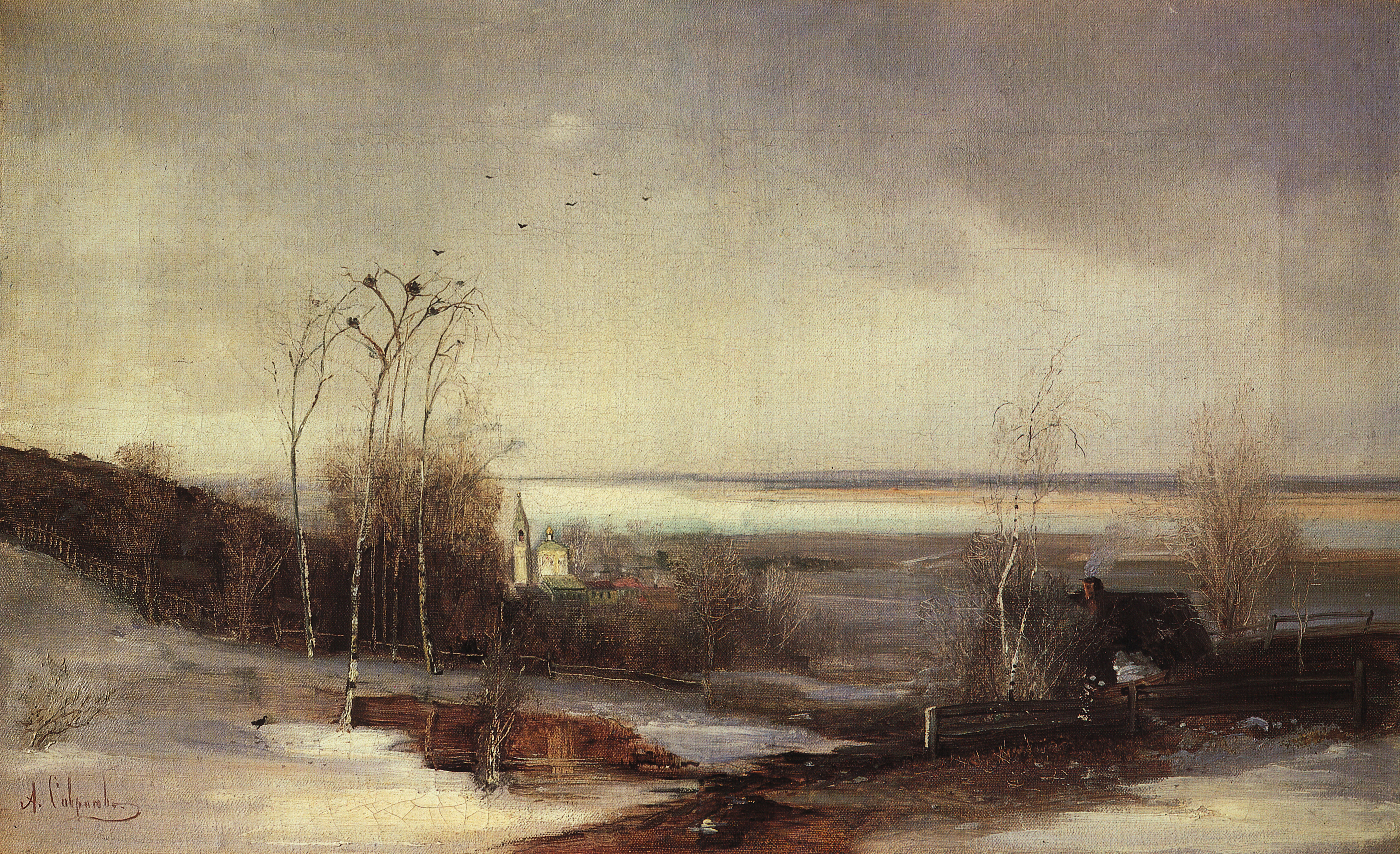 Саврасов. Ранняя весна. Дали. 1870-е