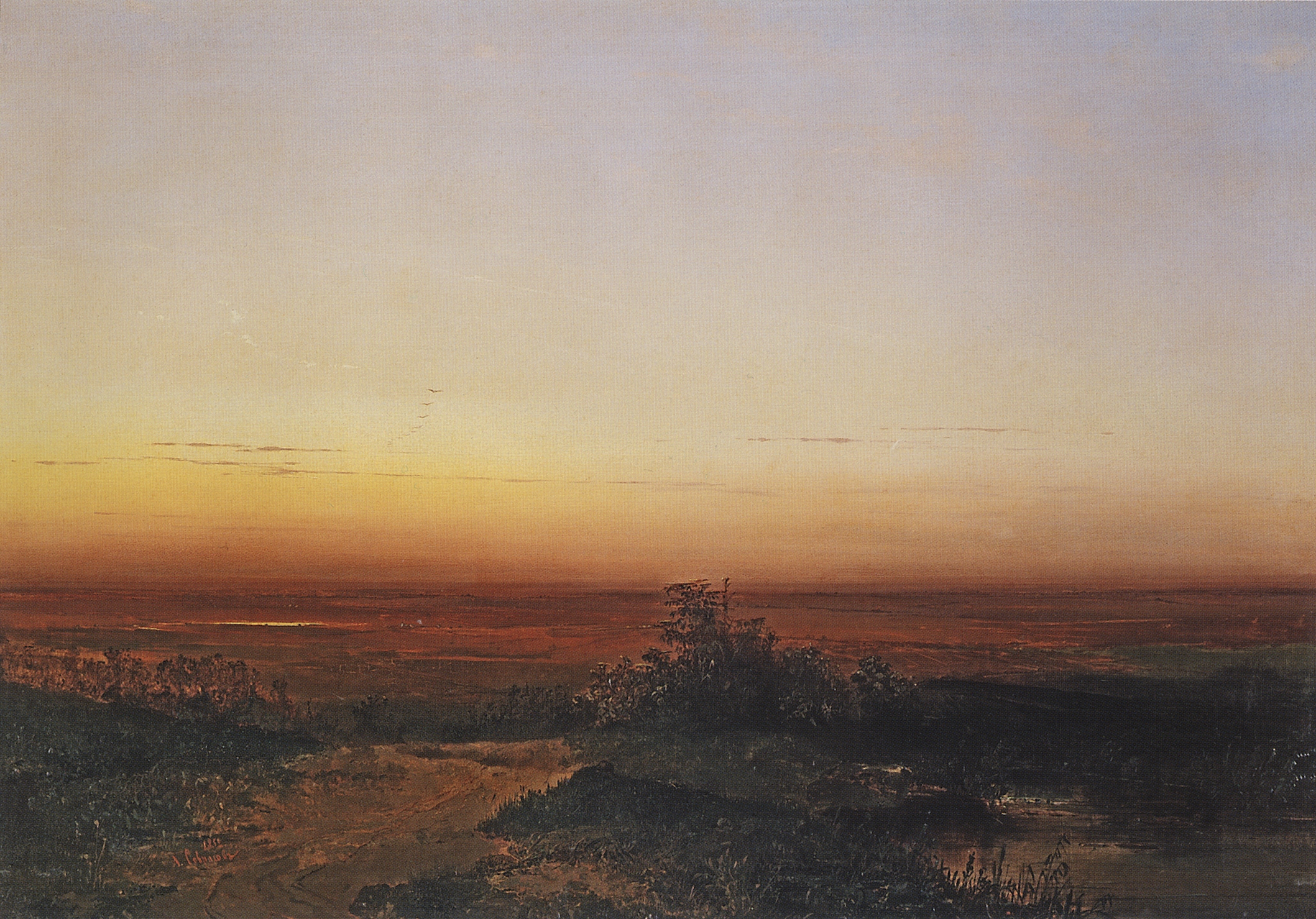Саврасов. Рассвет в степи. 1852